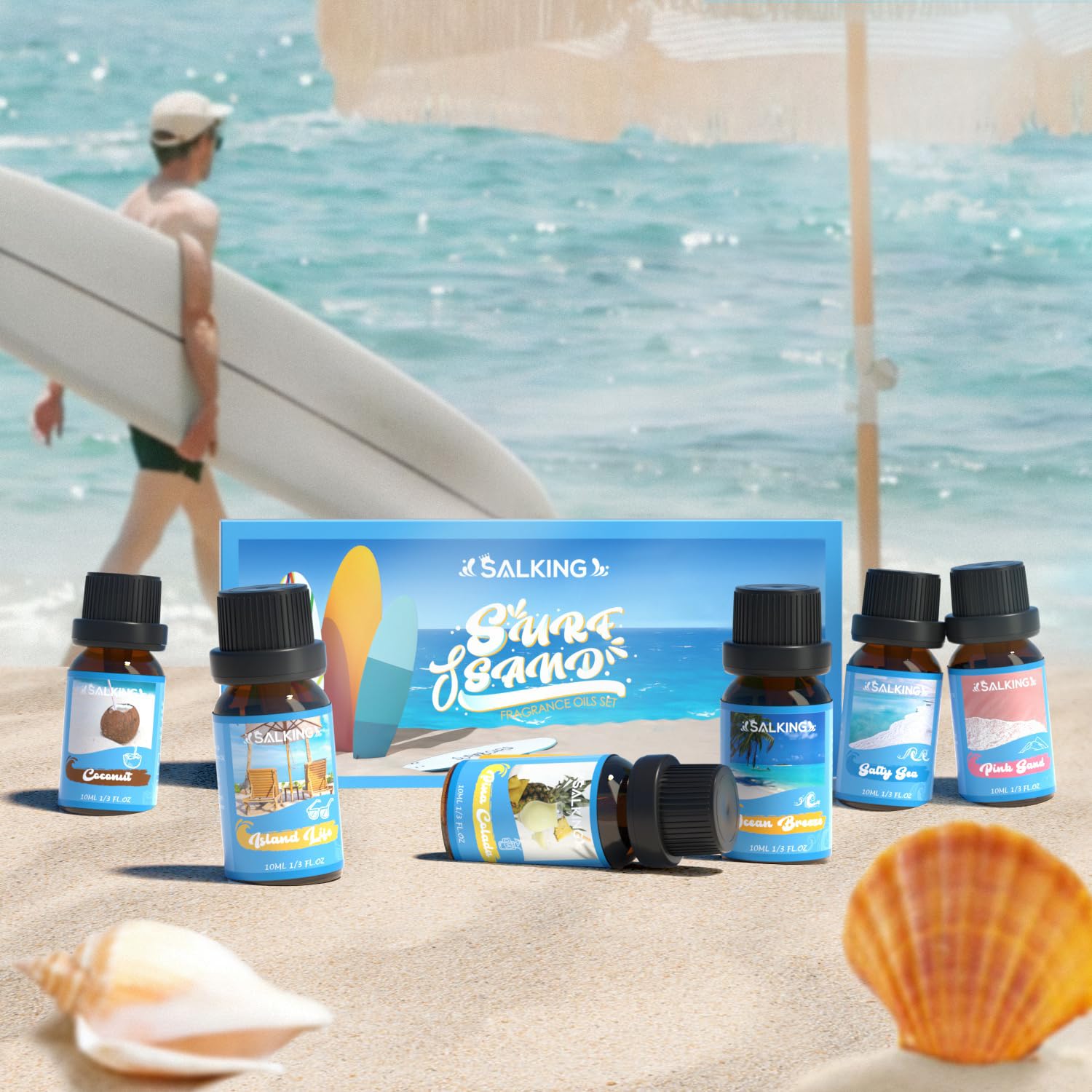 SALKING Surf & Sand Fragrance Oils – Premium Diffuser Gift Set