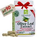 Island Nutrition Olive Leaf Extract Capsules – 25% Oleuropein, 40% Polyphenols, 20% Hydroxytyrosol Complex – 90 Capsules, Spain-Grown