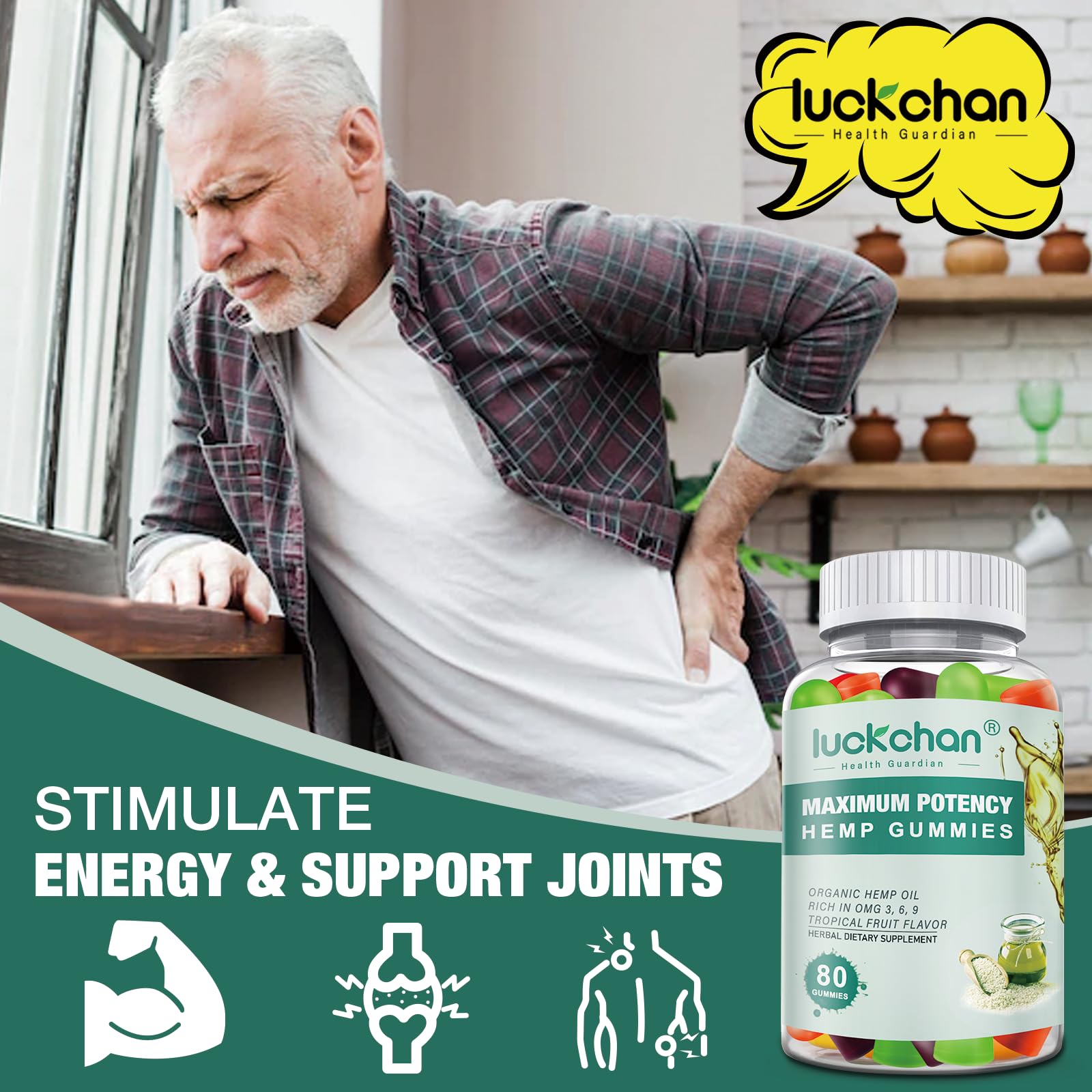 3 Packs Hemp Gummies Advanced Extra Strength for Sleep, Pain & Anxiety – High Potency Hemp Oil Infused Gummies