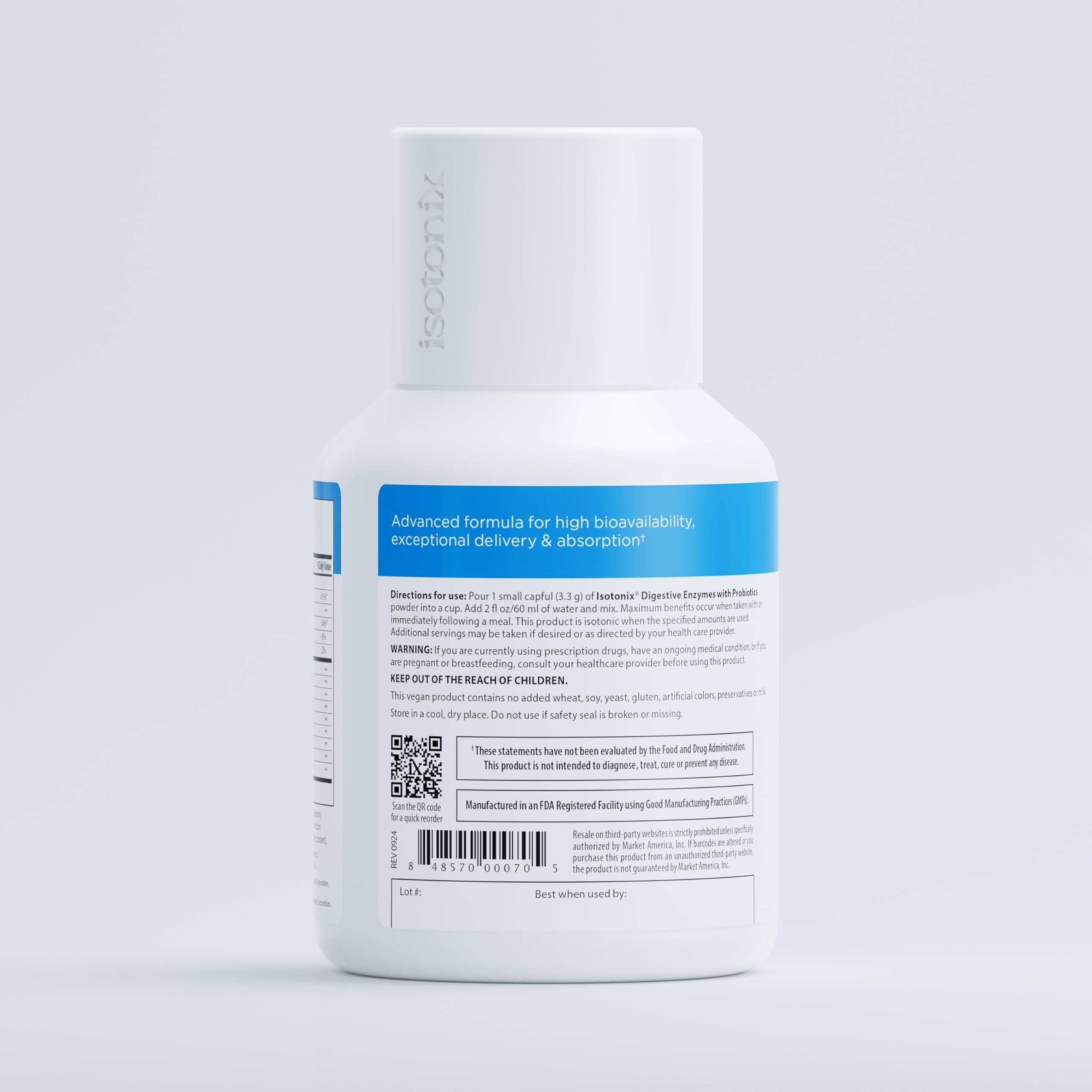 Isotonix® Digestive Enzymes with Probiotics | DigeZyme® Multi-Enzyme Complex & Lactospore® Bacillus Coagulans | Nutrient Absorption, Gut Balance & Digestive Health | Vegan, Gluten-Free | 90 Servings