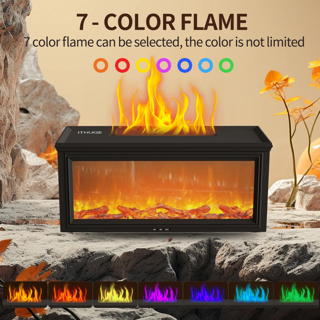 ITHUGE Fireplace Flame Aromatherapy Diffuser - 7 Colors, 280ml, HY-05W