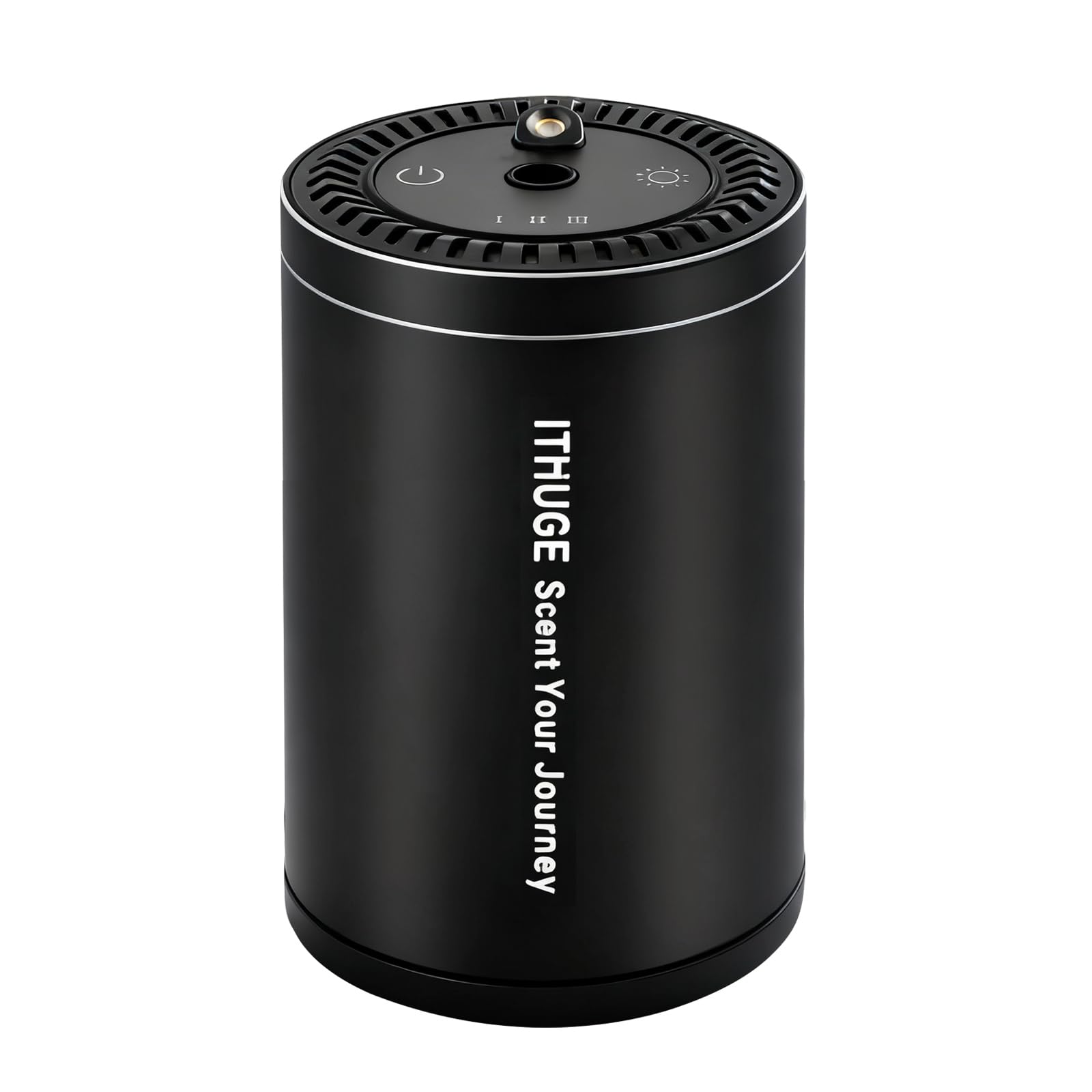 ITHUGE Waterless Smart Car Aroma Diffuser – Starry Sky Projection, 7-Color Ambient Light, Auto On/Off (Black, M308)