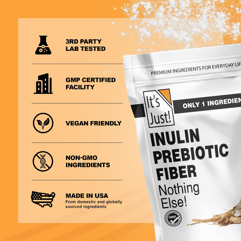 It's Just! Inulin Prebiotic Fiber – Water-Soluble Chicory Root Powder for Gut Health