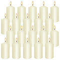 Set of 20 Ivory Pillar Candles - Dripless & Smokeless 2 x 4 in Pillar Candles for Parties Weddings Spa Home Décor