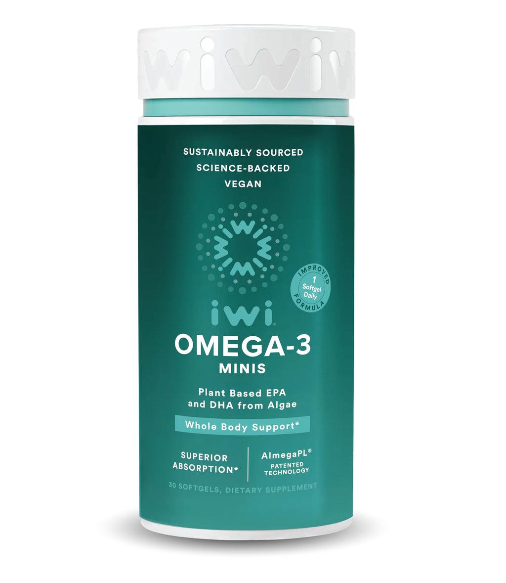 Iwi Omega-3 Mini Softgels – Plant-Based Algae EPA + DHA (30 Servings) | Whole-Body Support