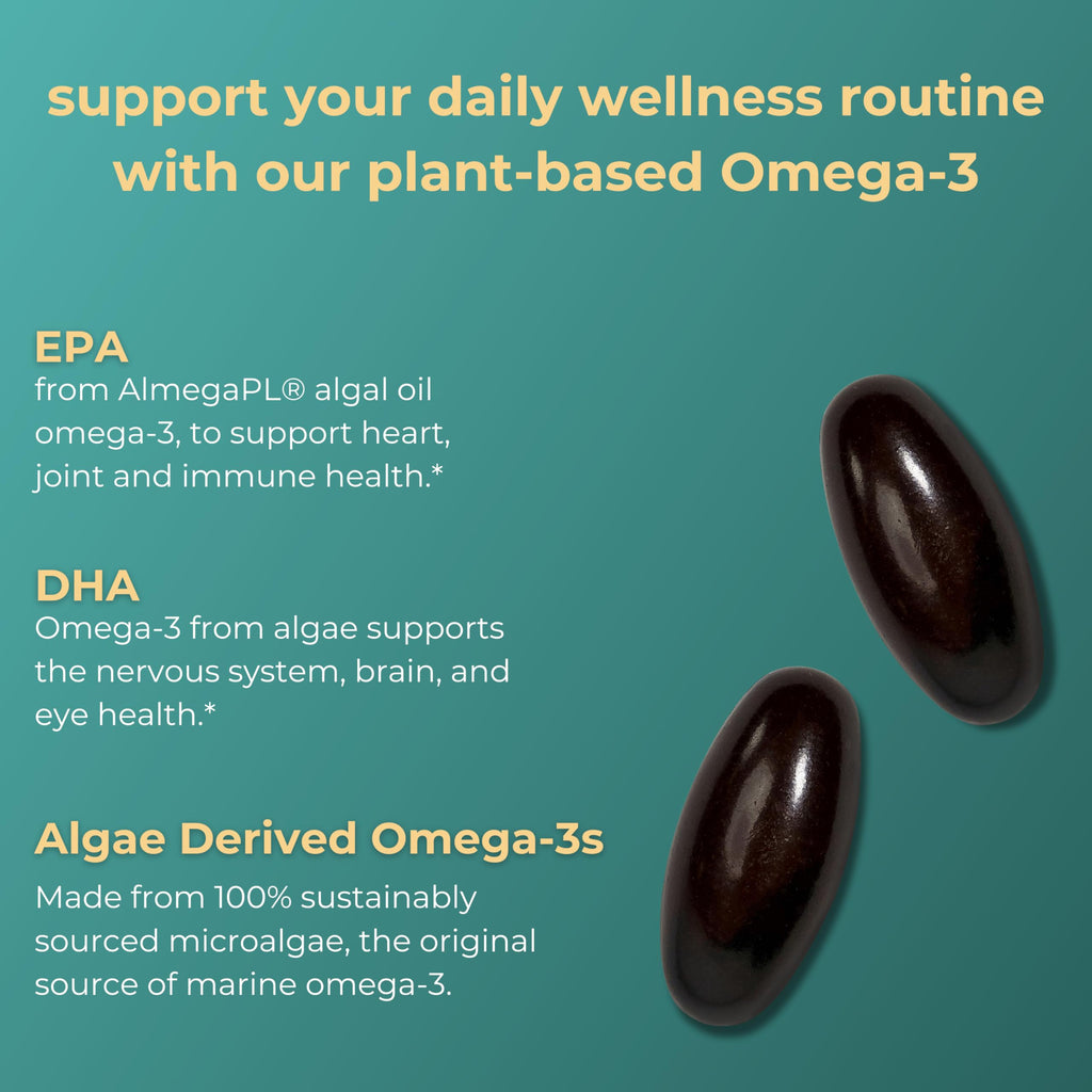 Iwi Omega-3 Mini Softgels – Plant-Based Algae EPA + DHA (30 Servings) | Whole-Body Support
