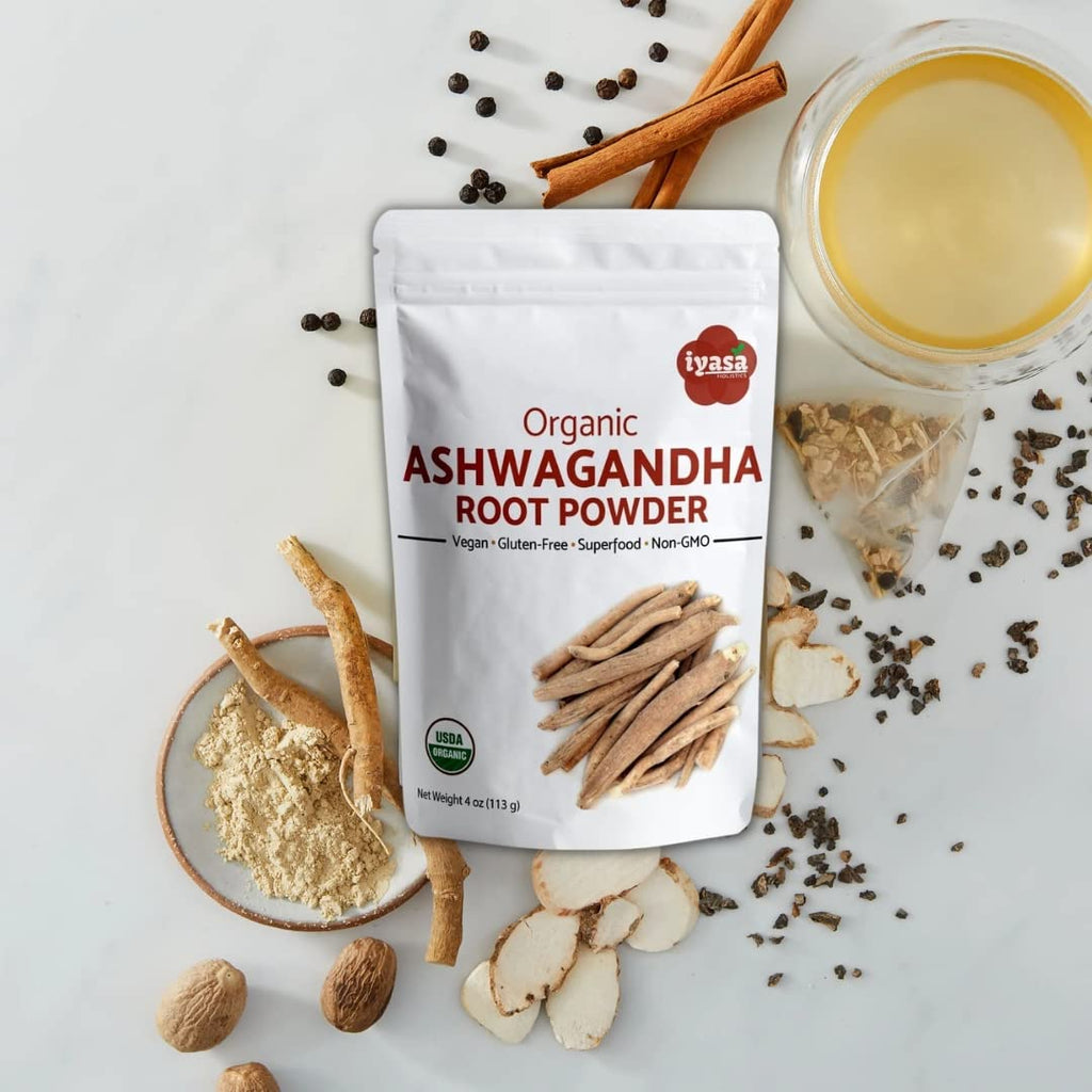 Iyasa Holistics Organic Ashwagandha Powder | Withania Somnifera, Raw Superfood & Workout Supplement
