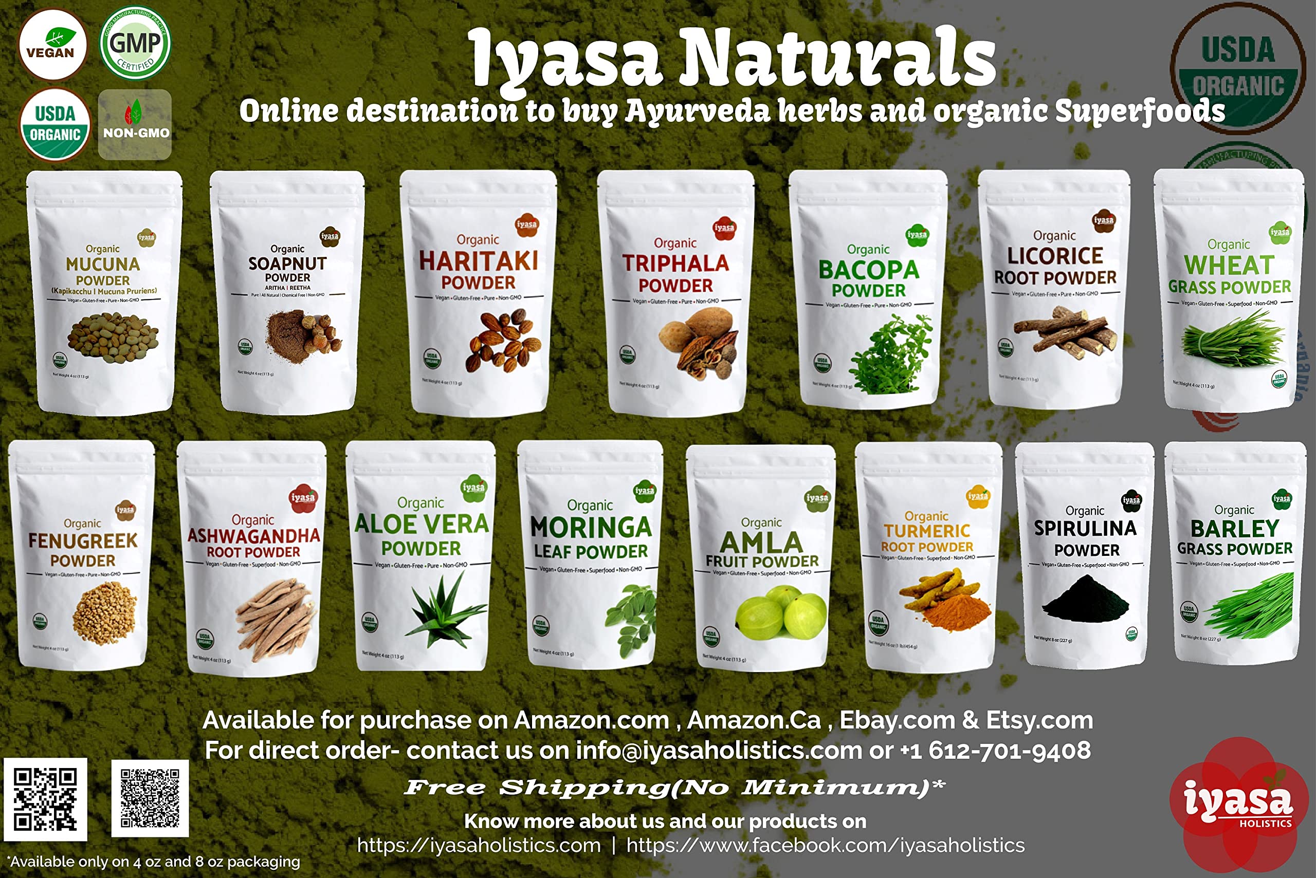 Iyasa Organic Chamomile Powder – Food Grade, 8 oz (223 g)