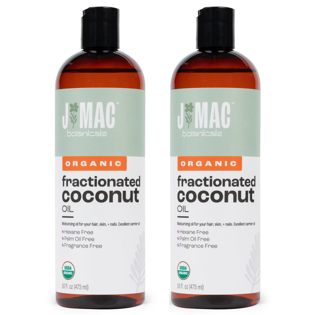 J Mac Botanicals Organic Fractionated Coconut Oil – 32 oz (2x16 oz) Carrier Oil