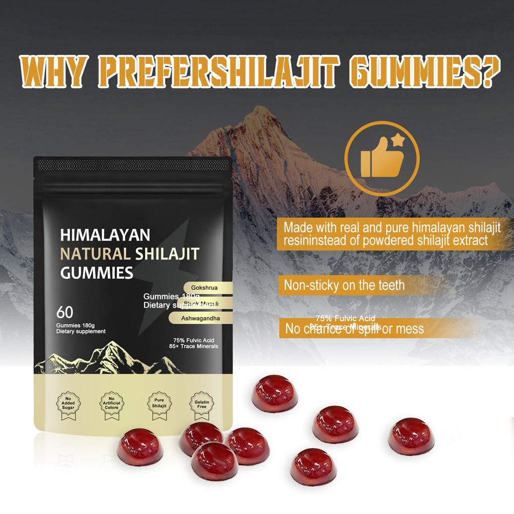 J-PRQ Himalayan Shilajit Gummies with Ashwagandha | 60 Gummies