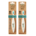 Jack N' Jill Kids Toothbrush - Extra Soft Bristles, Plant-Based Handle (Corn) - Bunny Baby 2 Pack