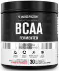 Jacked Factory BCAA Powder (Fermented) – 6g BCAAs (2:1:1) for Muscle Recovery, 30 Servings, Fruit Punch