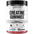 Jacked Factory Creatine Gummies – 5g Daily Dose (1g per Gummy) – Vegan, Third-Party Tested, 150 Gummies, Blue Raspberry