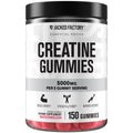 Jacked Factory Creatine Monohydrate Gummies 5g Daily Dose – 150 Watermelon Gummies | Vegan, Travel-Friendly, Third-Party Tested