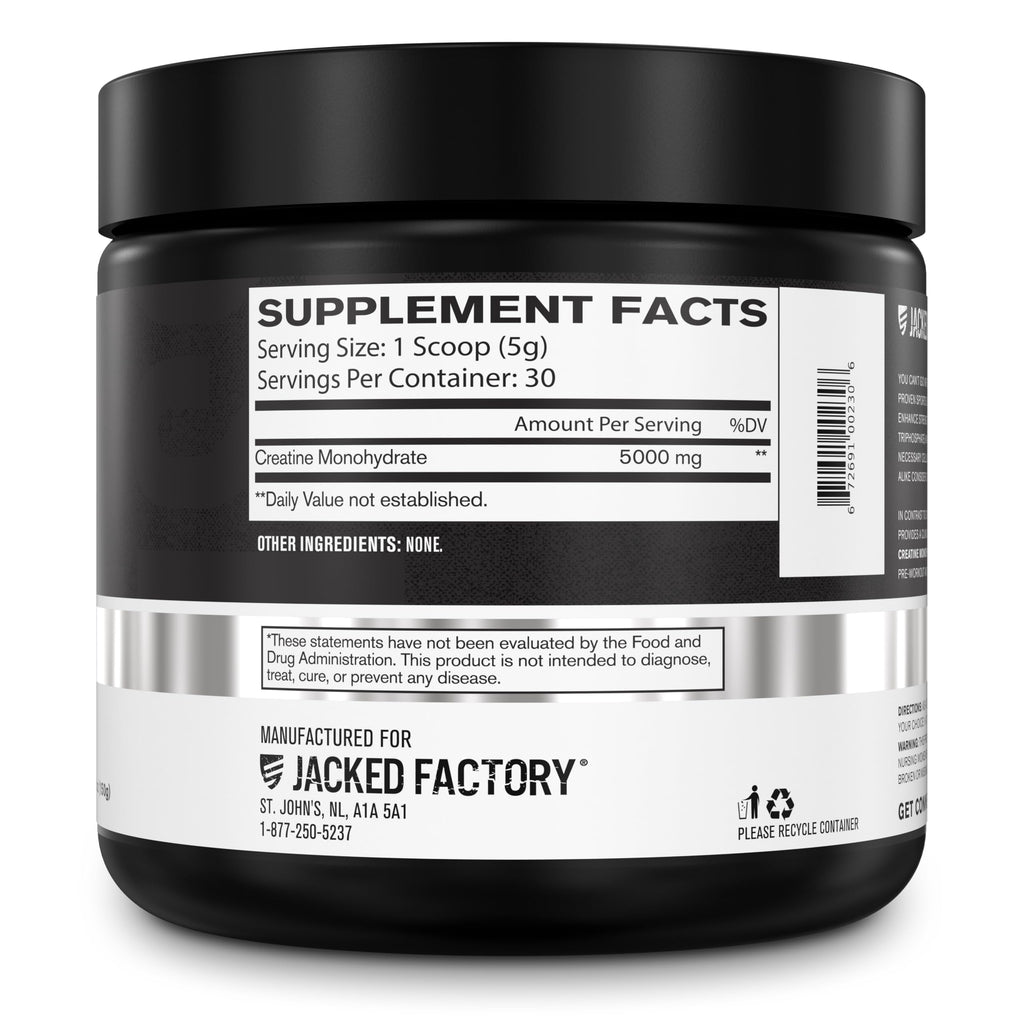Jacked Factory Creatine Monohydrate Powder 150g – 5g Daily Creatine for Men & Women | Vegan & Third-Party Tested