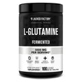 Jacked Factory L-Glutamine Powder – 100 Servings | Vegan Fermented, Unflavored