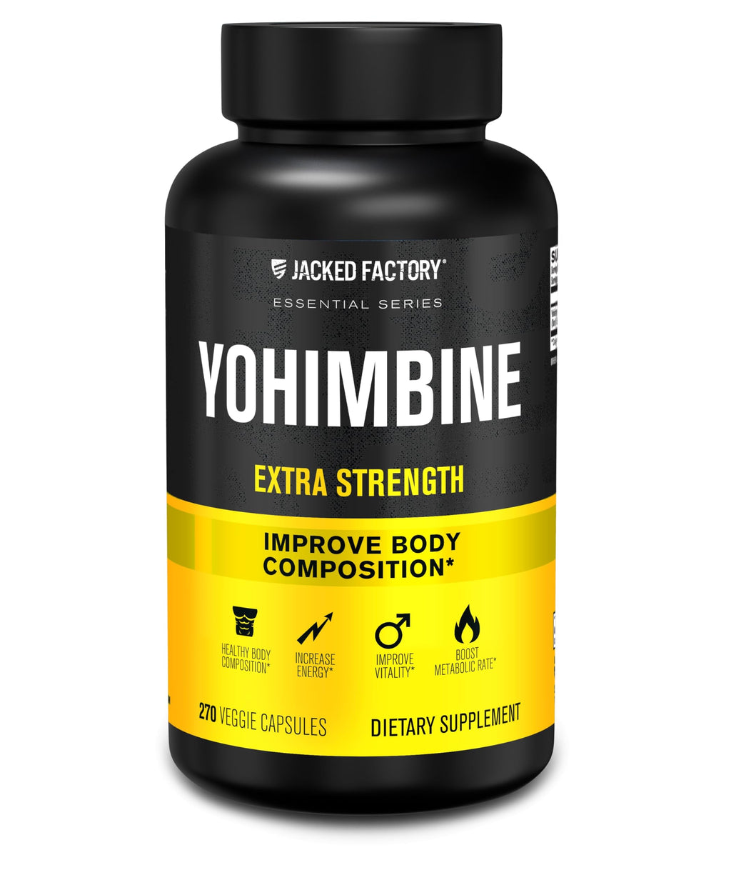 Jacked Factory Yohimbine Extra Strength | 270 Capsules | Premium Yohimbe Bark Extract