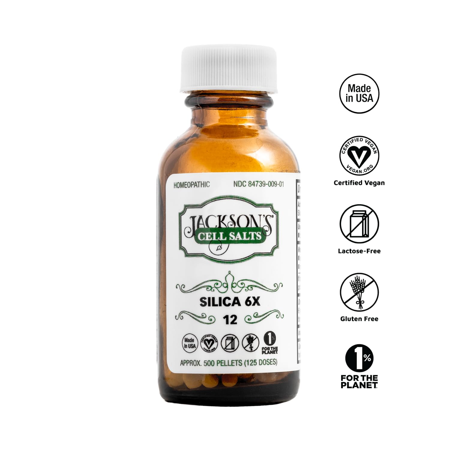 Jackson's #12 Cell Salt Silica 6X - 500 Pellets | Certified Vegan, USA Made