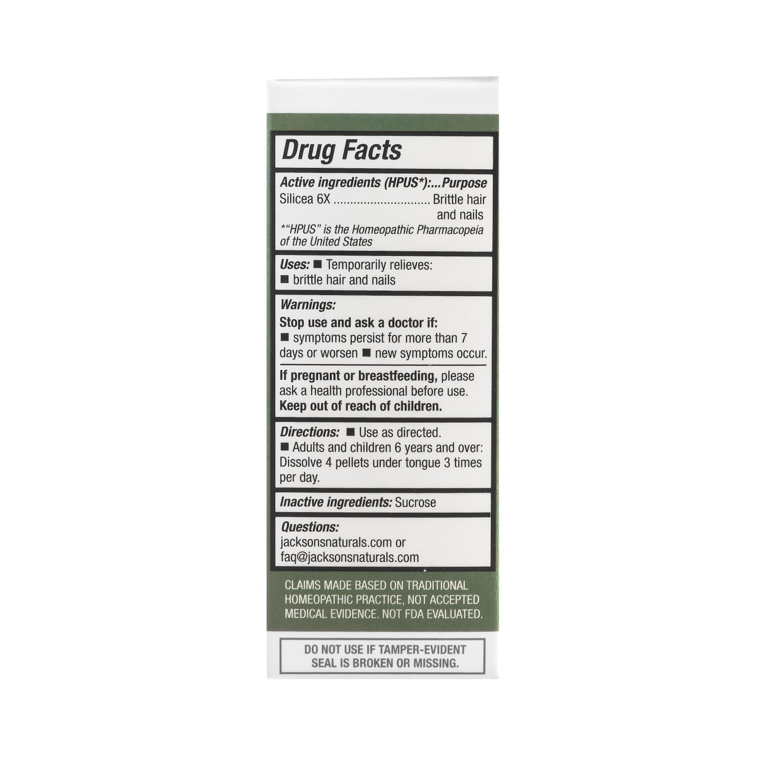 Jackson's #12 Cell Salt Silica 6X - 500 Pellets | Certified Vegan, USA Made