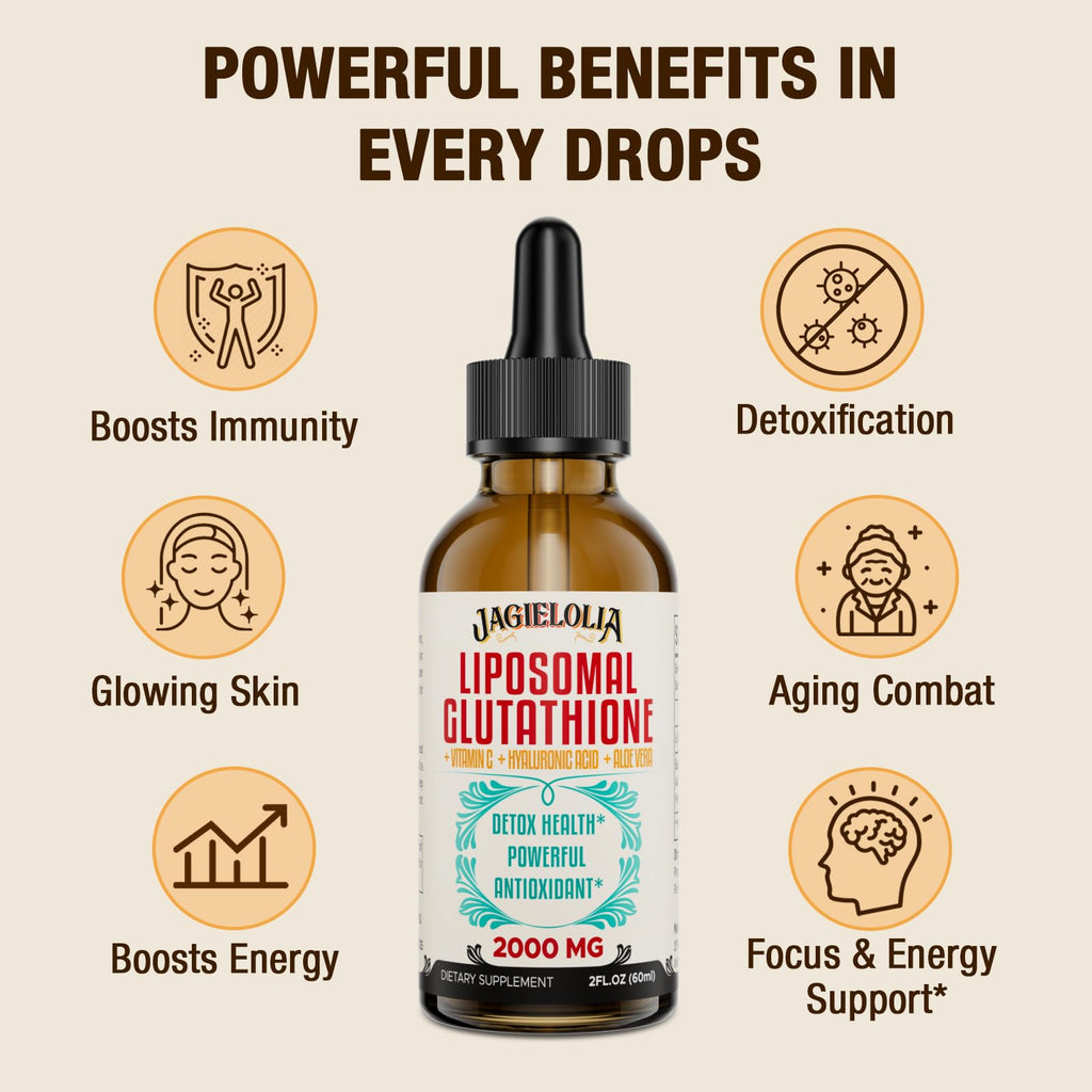 Jagielolia Liposomal Glutathione Liquid 2000MG – Antioxidant Detox & Energy Support