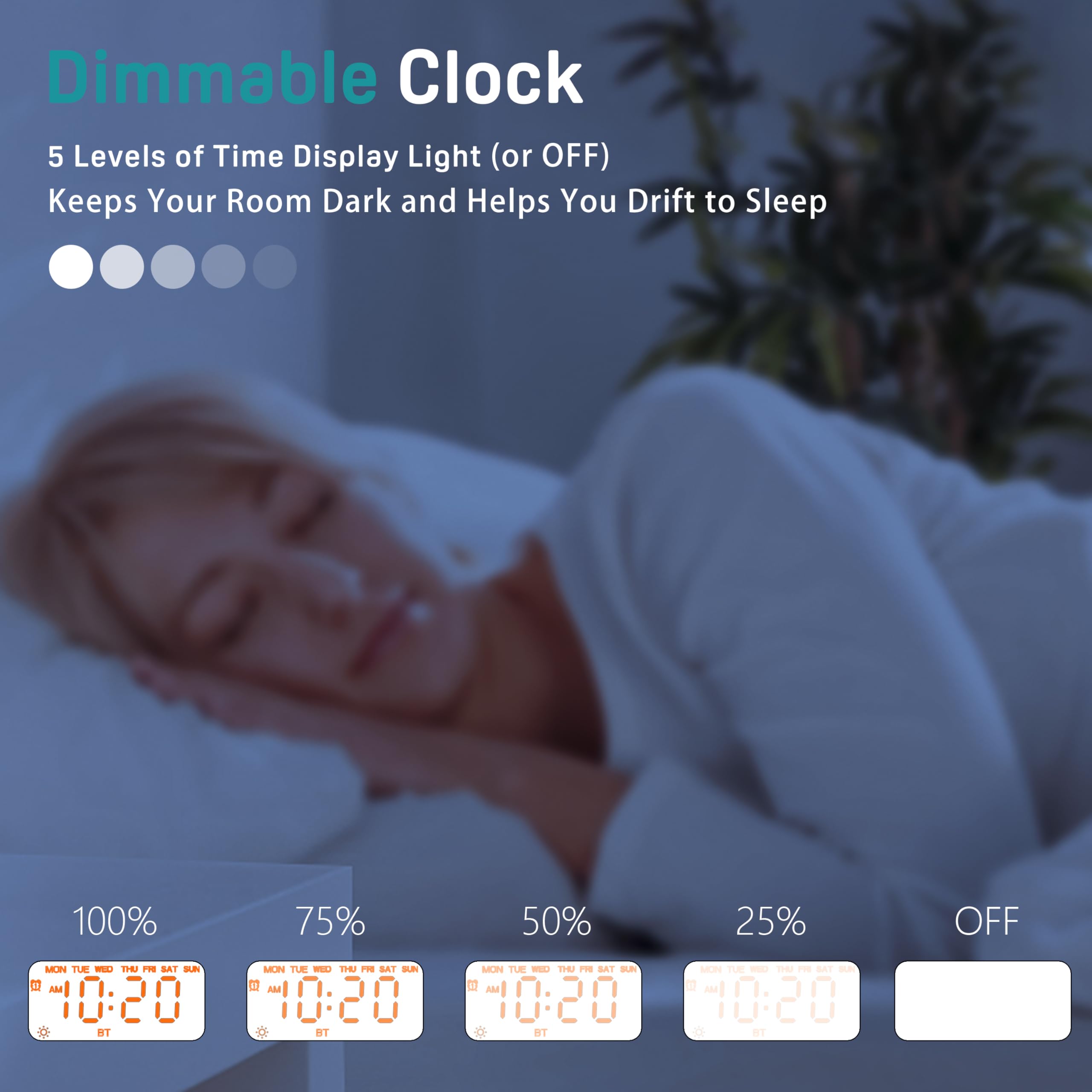 JALL Sunrise Alarm Clock – White Noise, 25 Sounds, 17 Night Lights, Bluetooth Wake Up Light