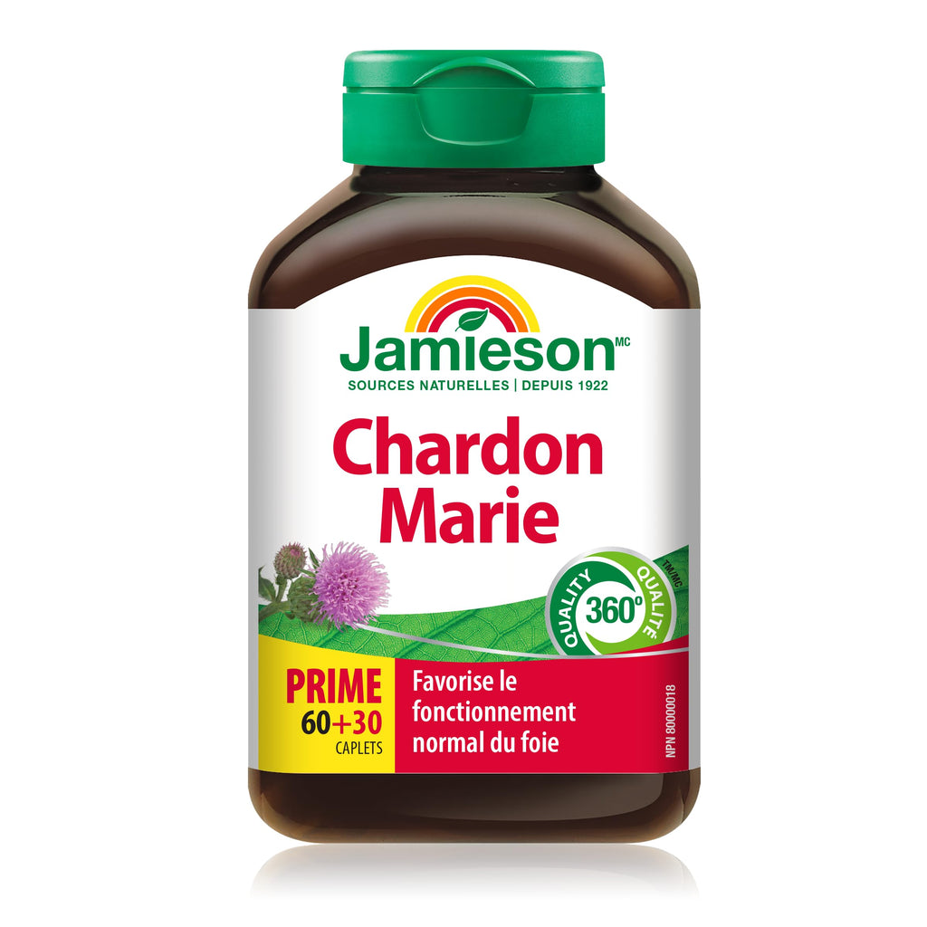 Jamieson Milk Thistle Bonus for Liver - 90 Caplets | Supports Liver Health