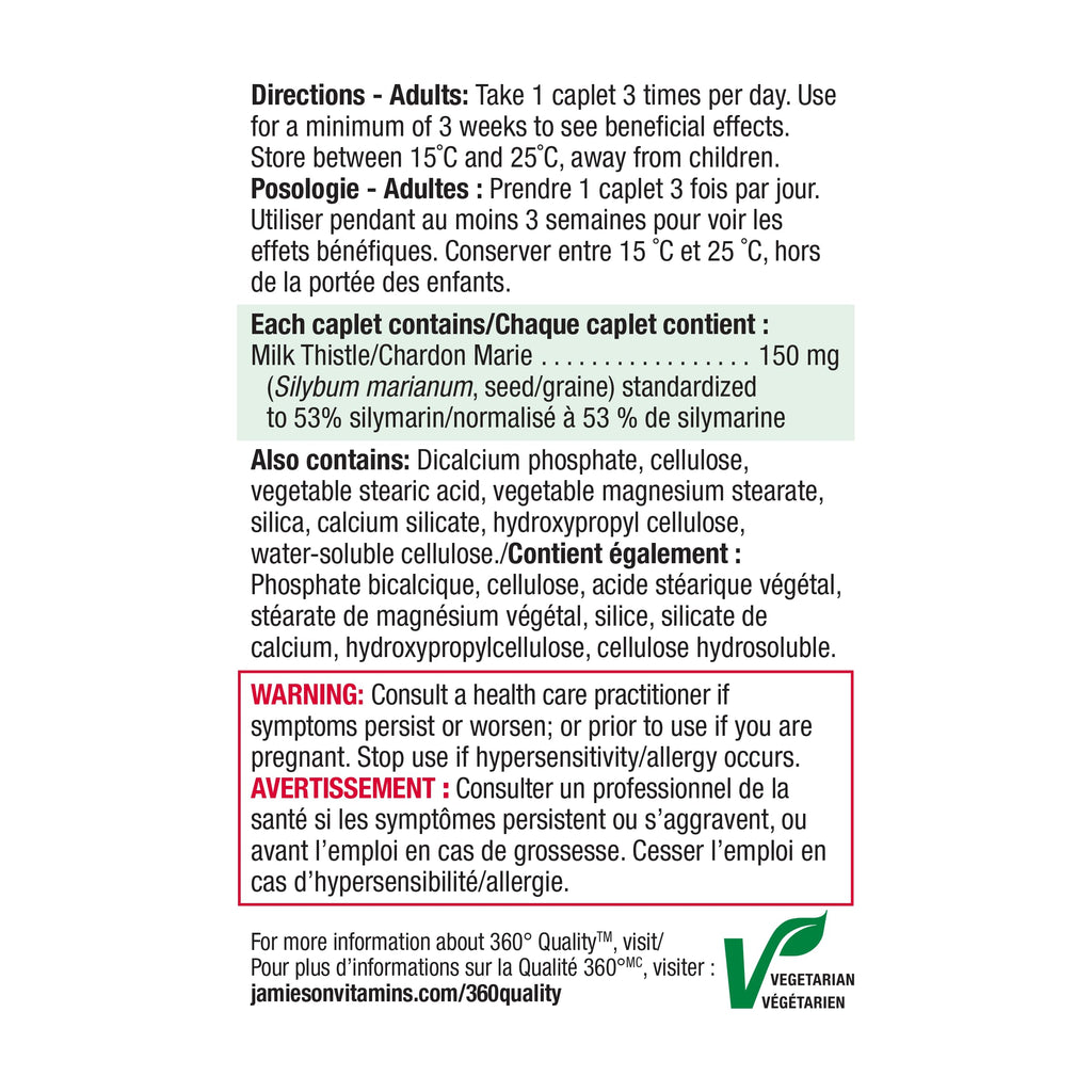 Jamieson Milk Thistle Bonus for Liver - 90 Caplets | Supports Liver Health