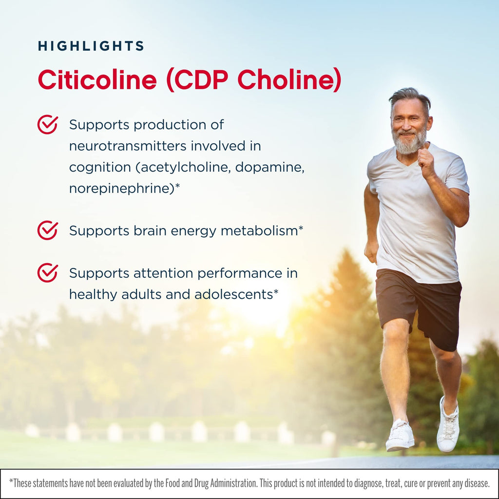 Jarrow Formulas Citicoline CDP Choline 250 mg – 240 Servings (2x120 Capsules)
