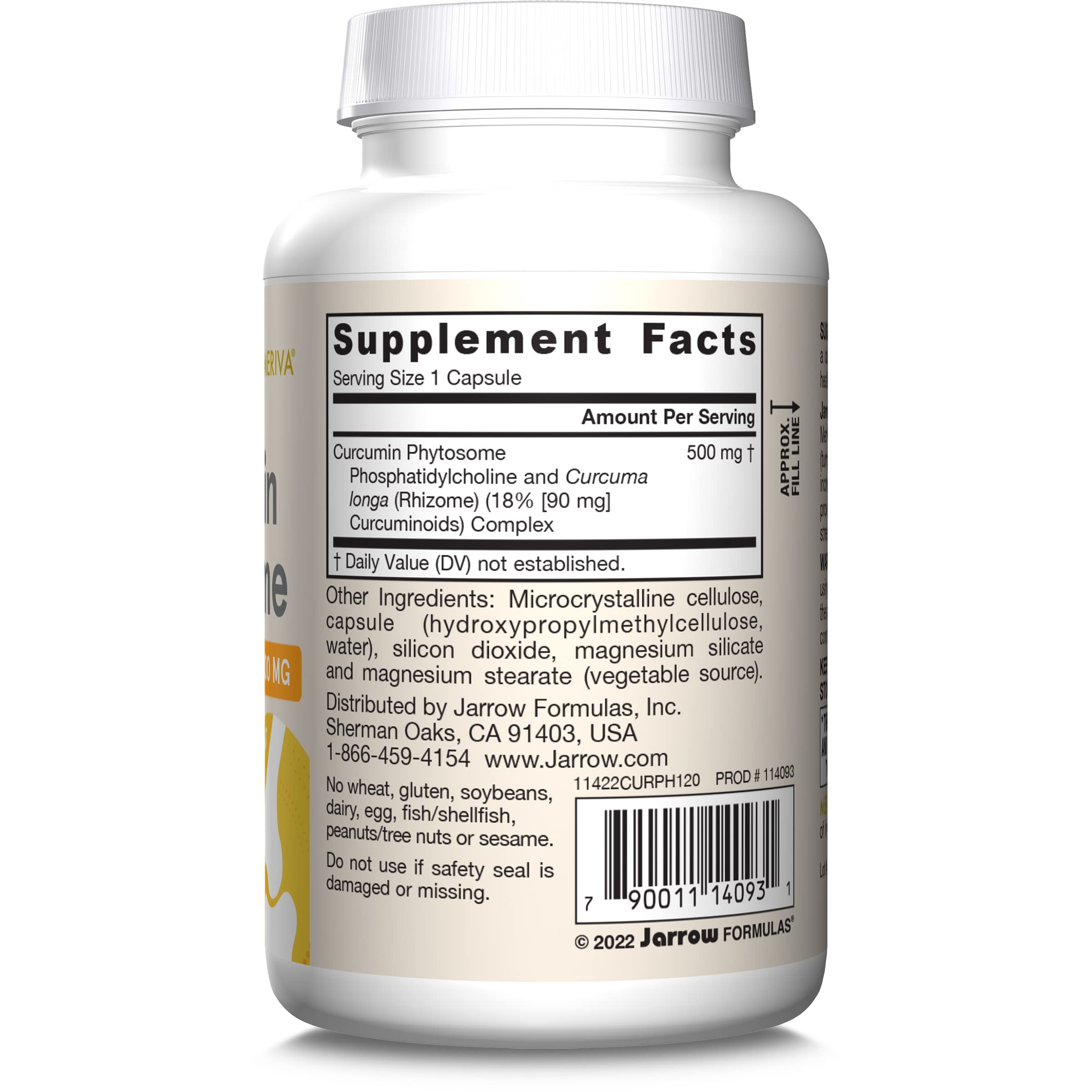 Jarrow Formulas Curcumin Phytosome 500 mg with Meriva – Joint Health & Antioxidant Support – 120 Veggie Capsules