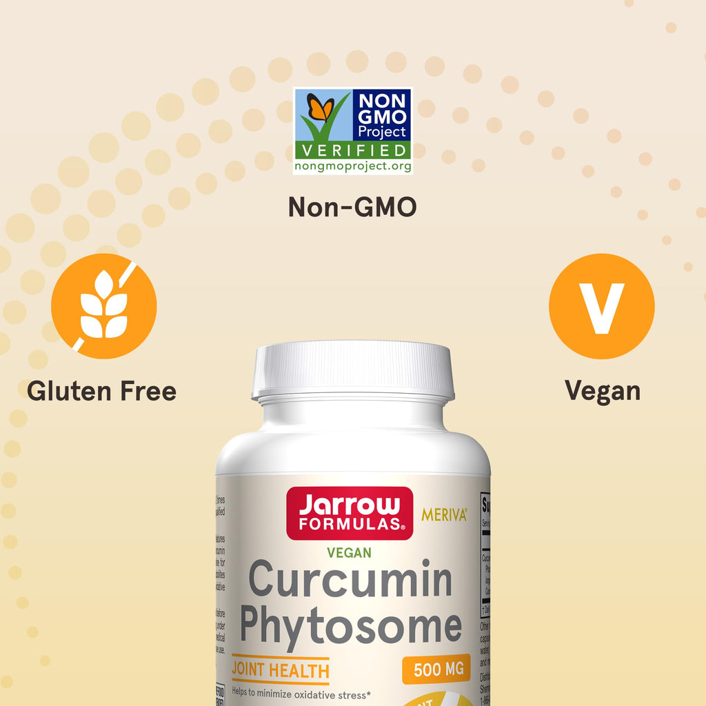 Jarrow Formulas Curcumin Phytosome 500 mg with Meriva – Joint Health & Antioxidant Support – 120 Veggie Capsules