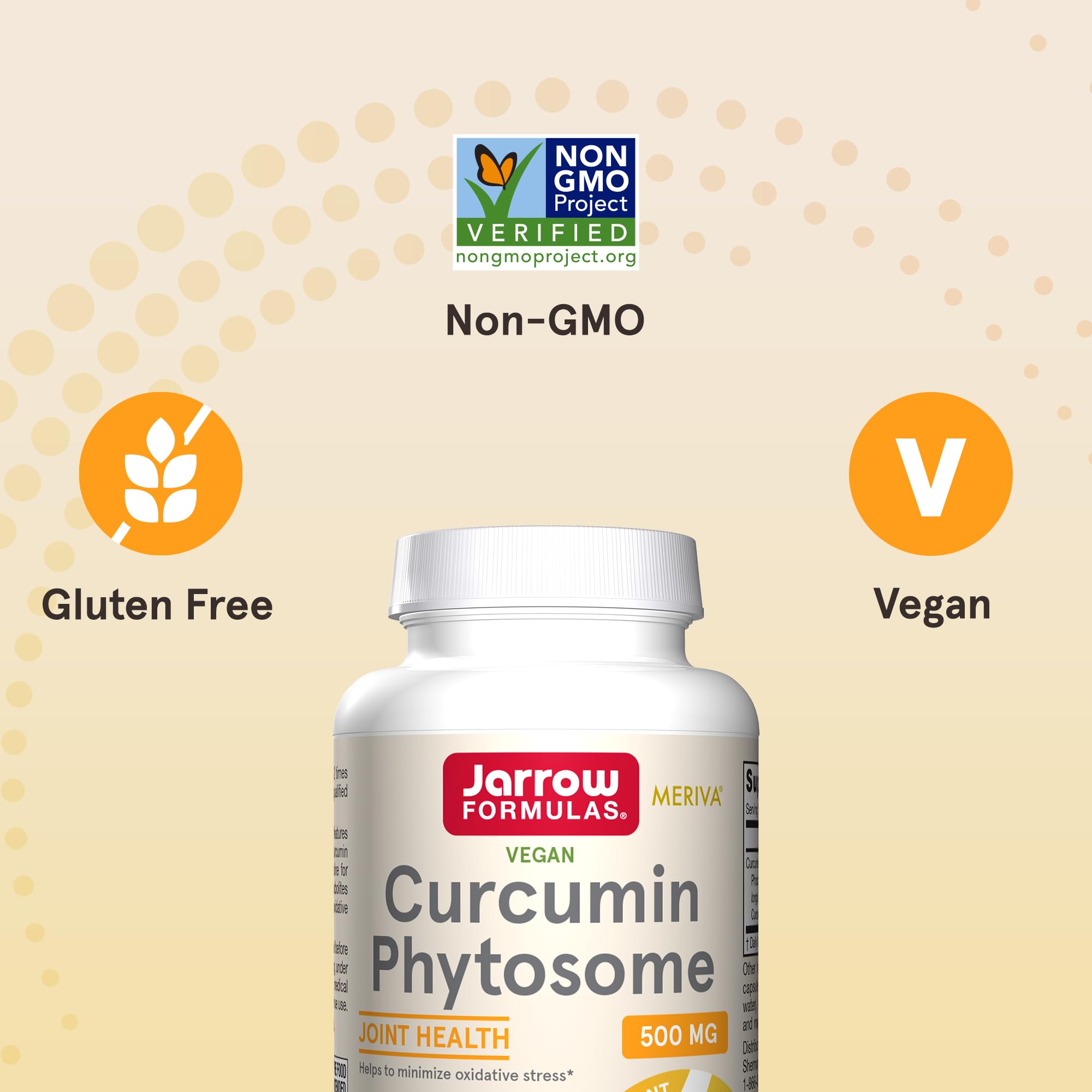 Jarrow Formulas Curcumin Phytosome 500 mg with Meriva – Joint Health & Antioxidant Support – 120 Veggie Capsules