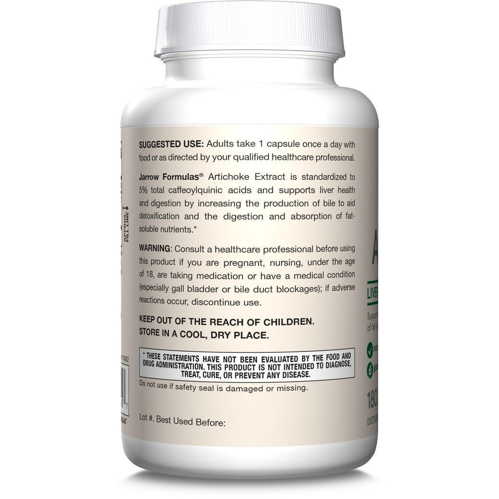 Jarrow Formulas Artichoke 500 mg Veggie Capsules – Liver Health & Digestion Support | Pack of 12