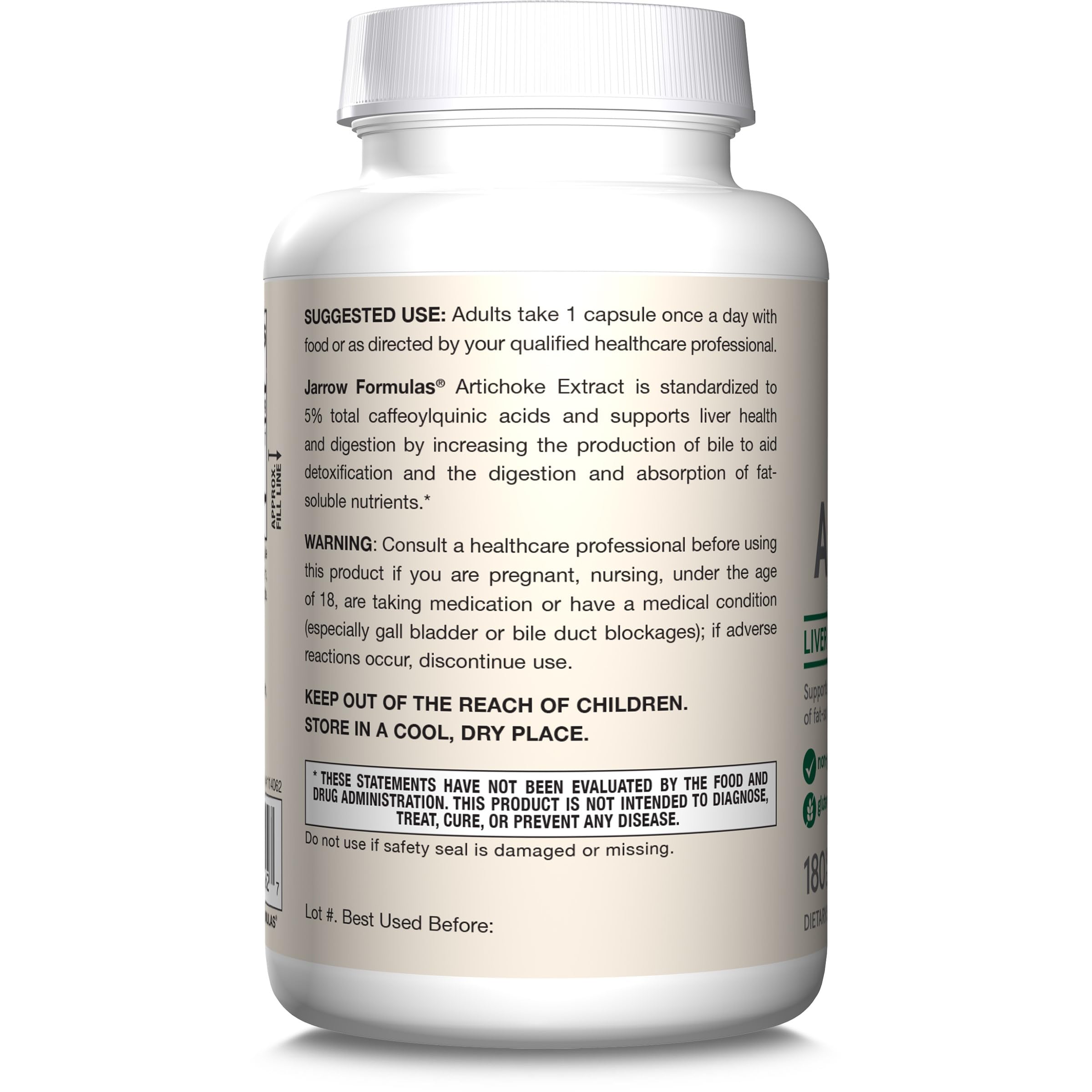 Jarrow Formulas Artichoke 500 mg Veggie Capsules – Liver Health & Digestion Support | Pack of 12
