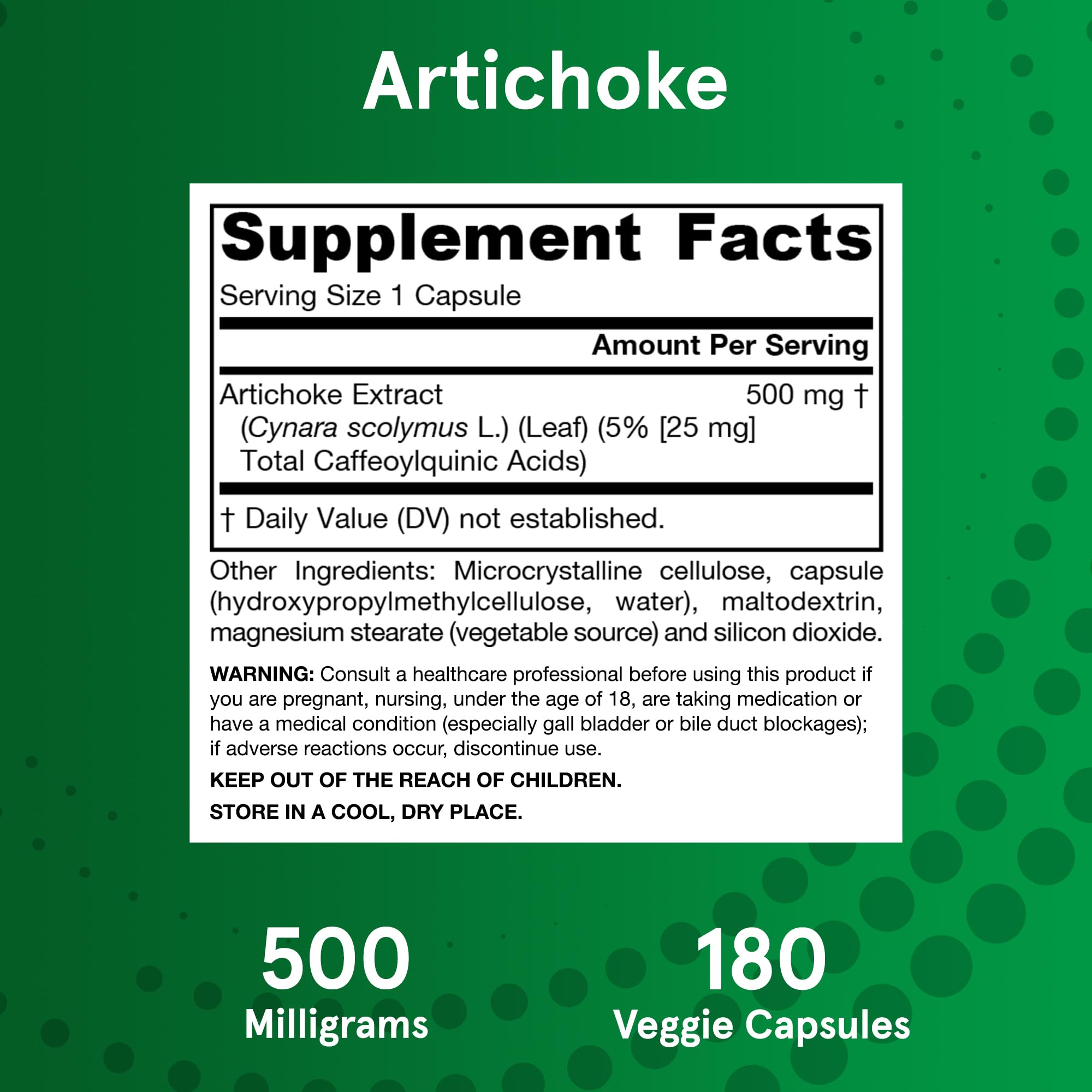 Jarrow Formulas Artichoke 500 mg Veggie Capsules – Liver Health & Digestion Support | Pack of 12