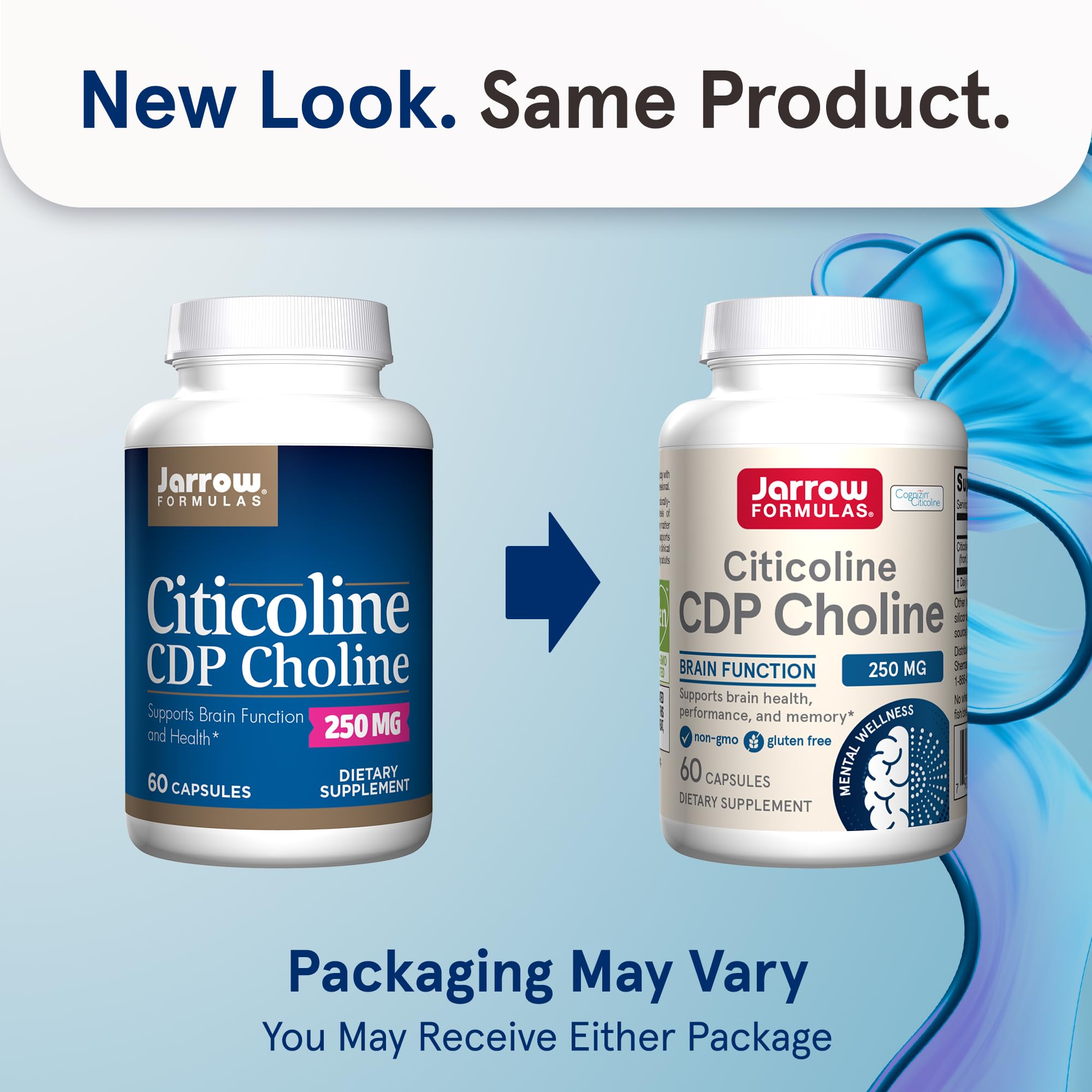 Jarrow Formulas Citicoline CDP Choline 250 mg – Brain Health & Focus (60 Capsules, 12-Pack)