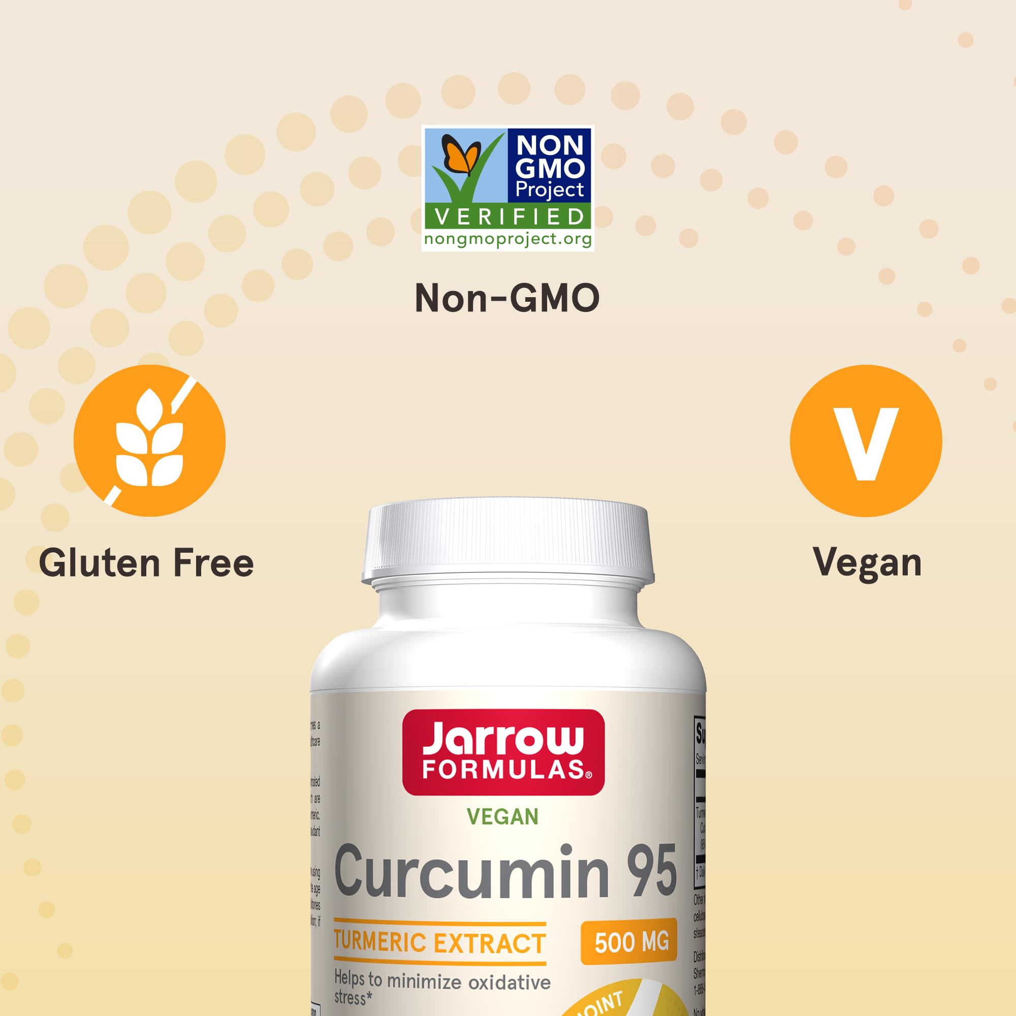 Jarrow Formulas Curcumin 95 500 mg – Turmeric Curcumin Extract for Antioxidant Support, 120 Veggie Capsules (Pack of 12)