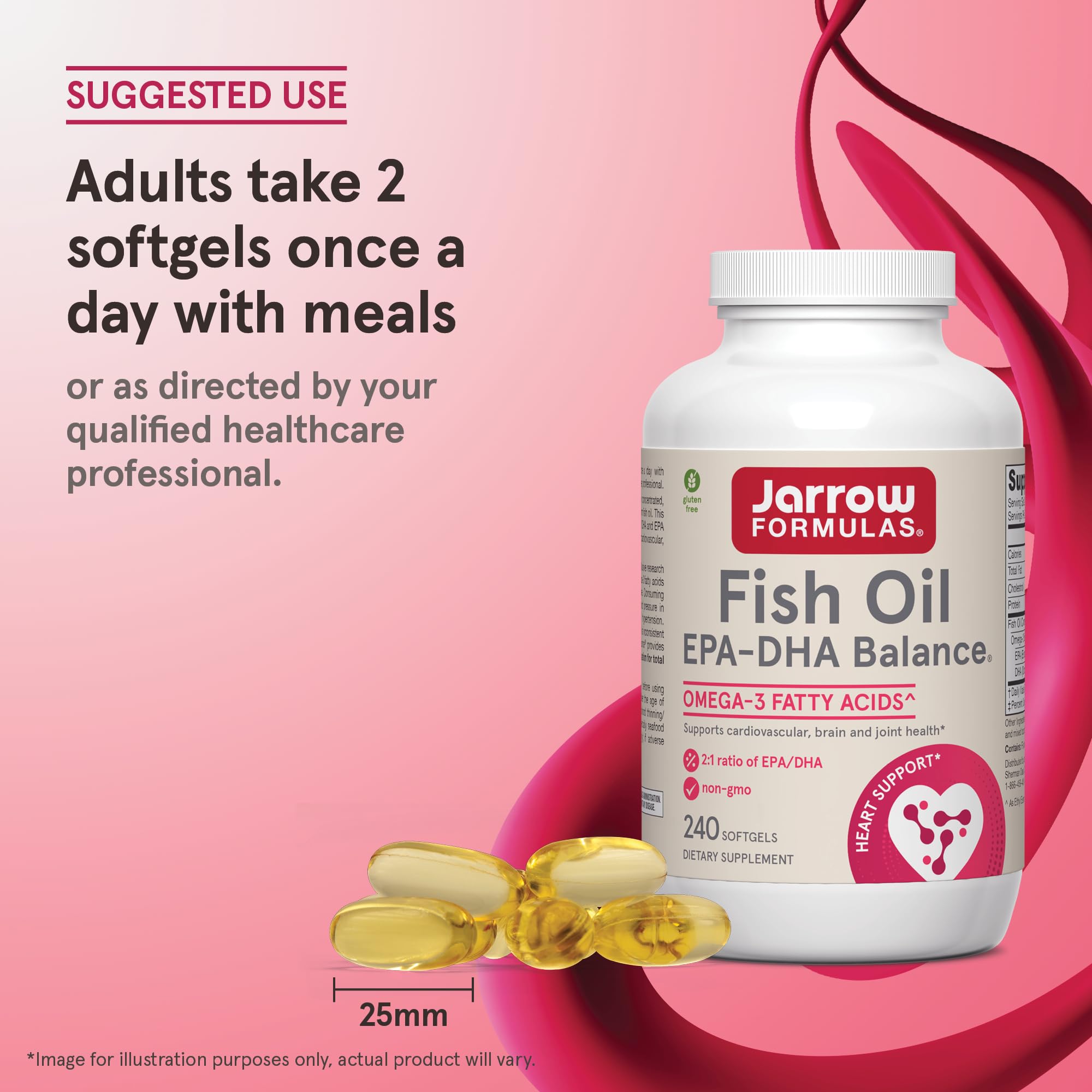 Jarrow Formulas EPA-DHA Balance, 1,200 mg Omega-3, 240 Softgels | Brain & Joint Support