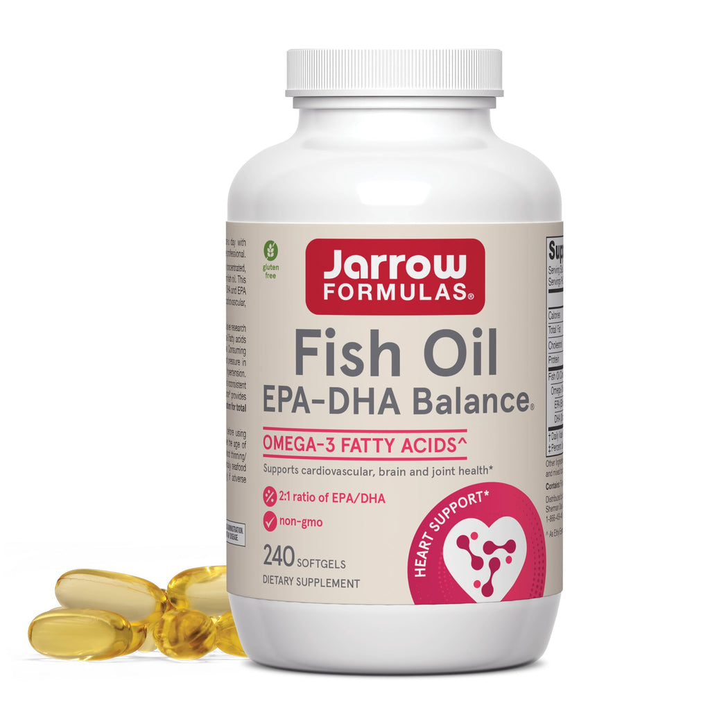 Jarrow Formulas EPA-DHA Balance, 1,200 mg Omega-3, 240 Softgels | Brain & Joint Support
