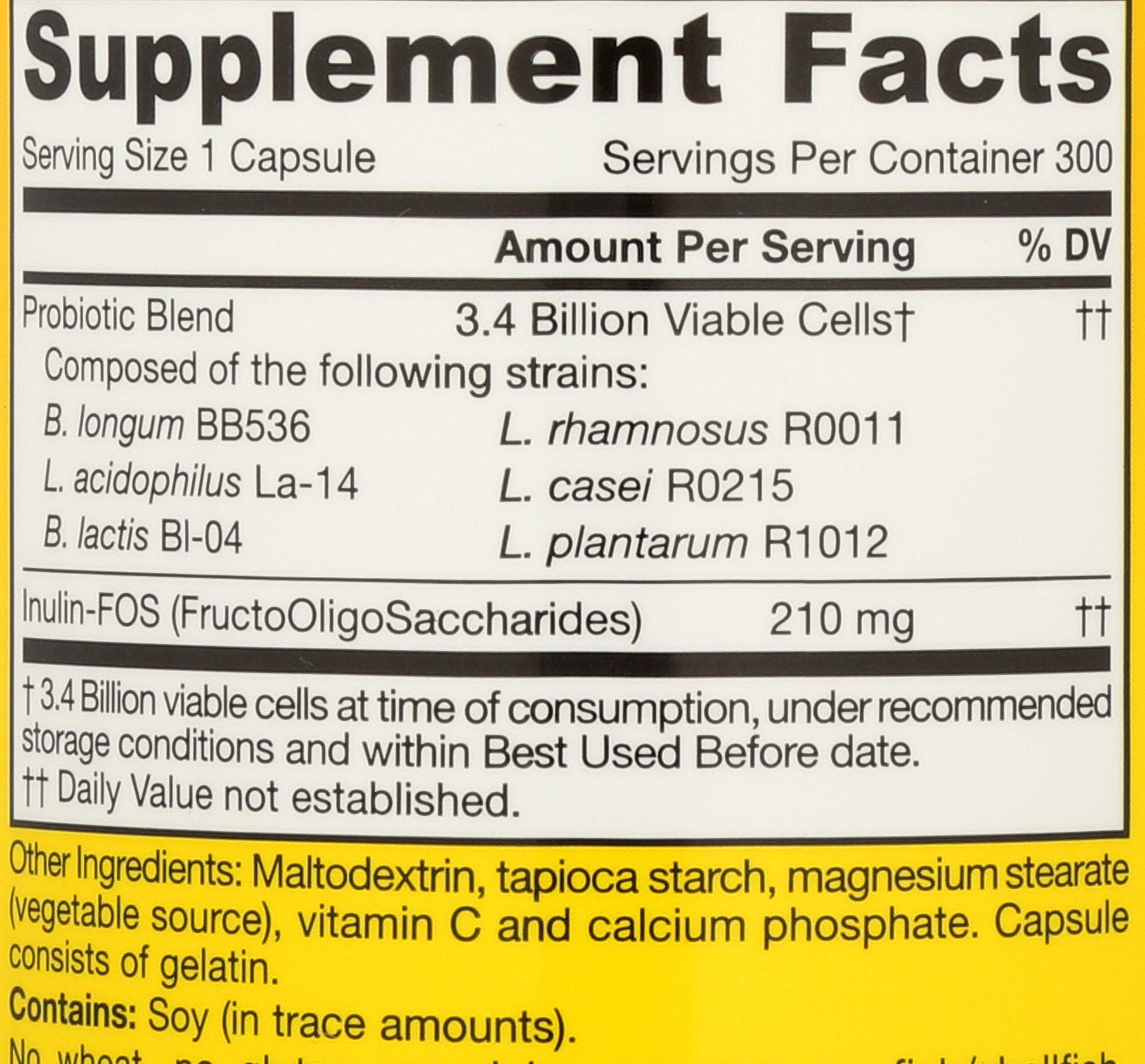 JARROW FORMULAS Jarro-Dophilus + FOS, 300 CT – Probiotic Supplement
