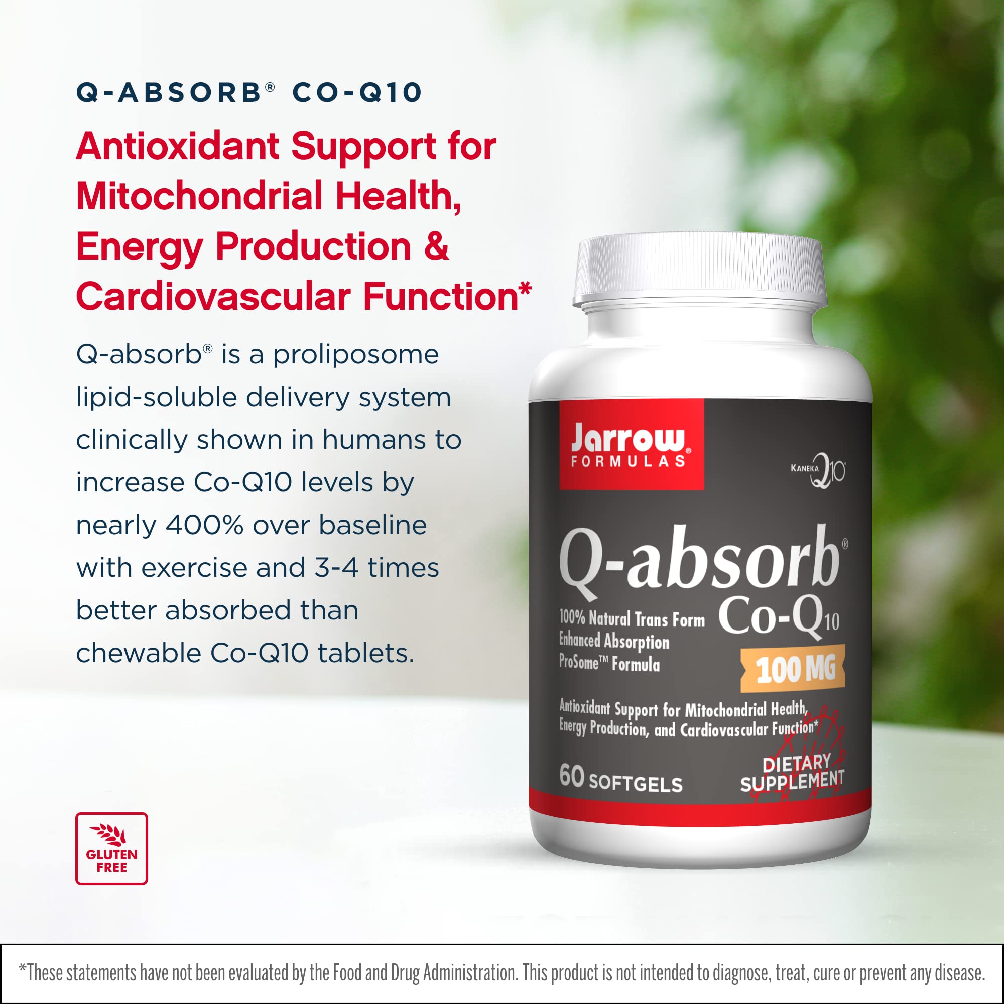 Jarrow Formulas Q-Absorb Co-Q10 100 mg | 60 Softgels, Pack of 2