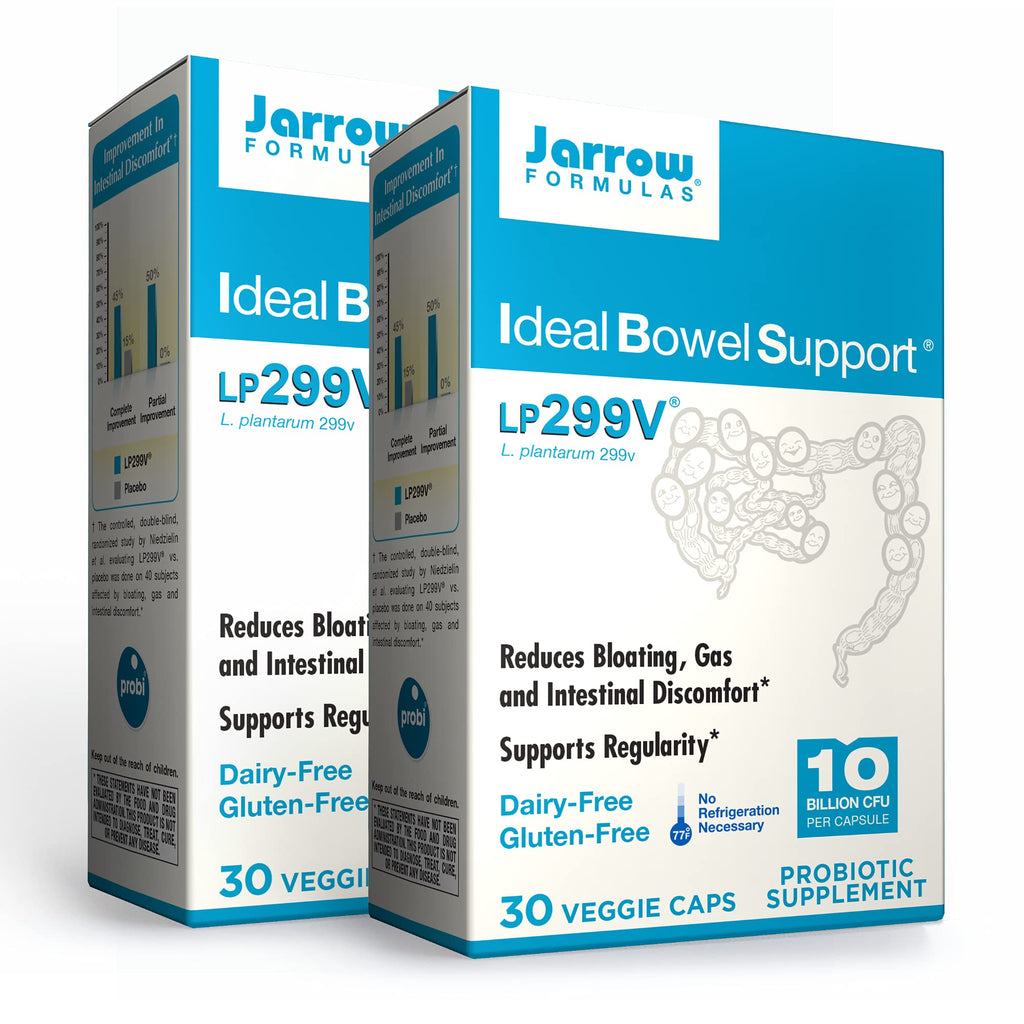 Jarrow Formulas Ideal Bowel Support – 10 Billion CFU per Serving, 2x30 Veggie Caps