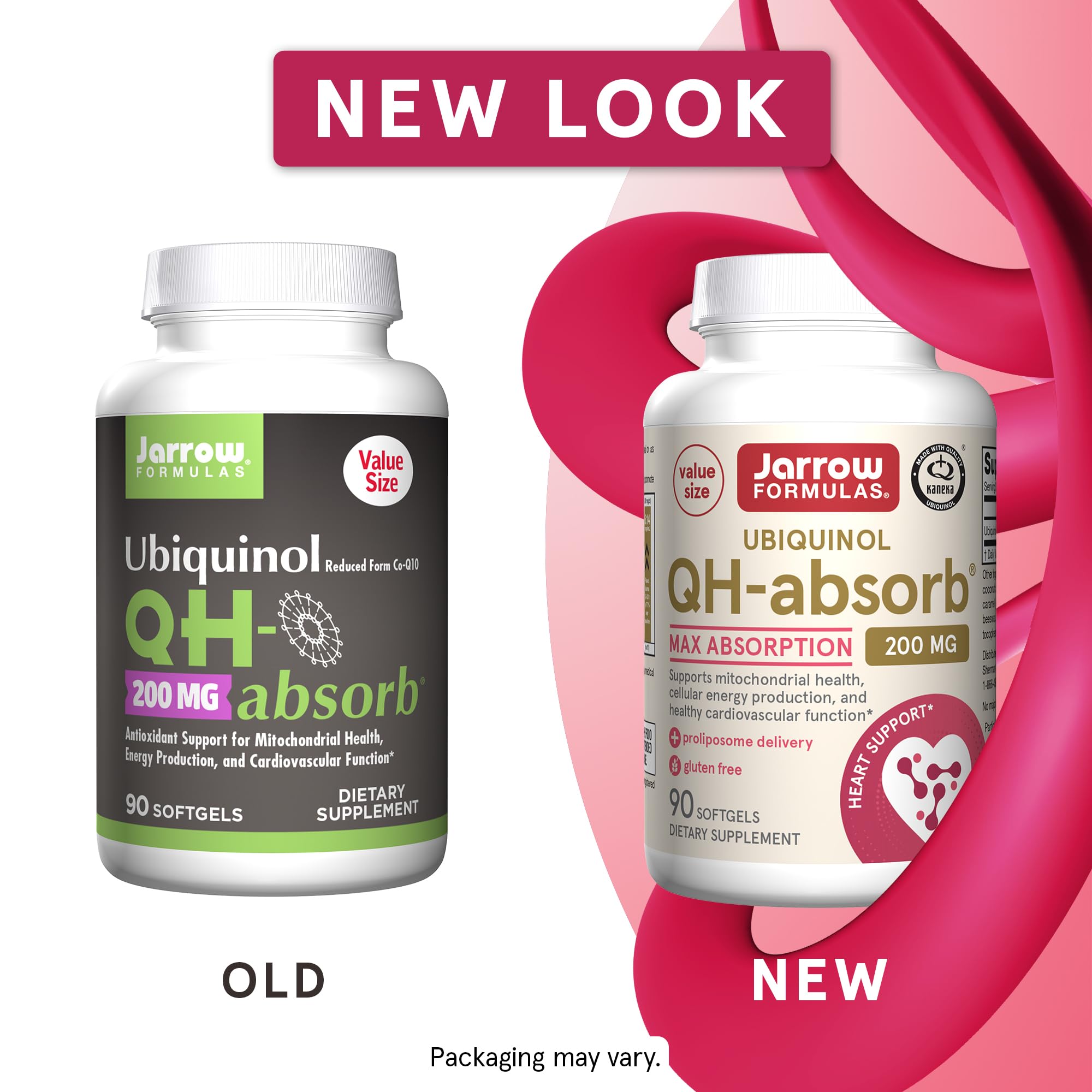 Jarrow Formulas QH-Absorb 200 mg – Active Co-Q10 (Ubiquinol) for Mitochondrial Energy & Cardiovascular Support | 90 Softgels