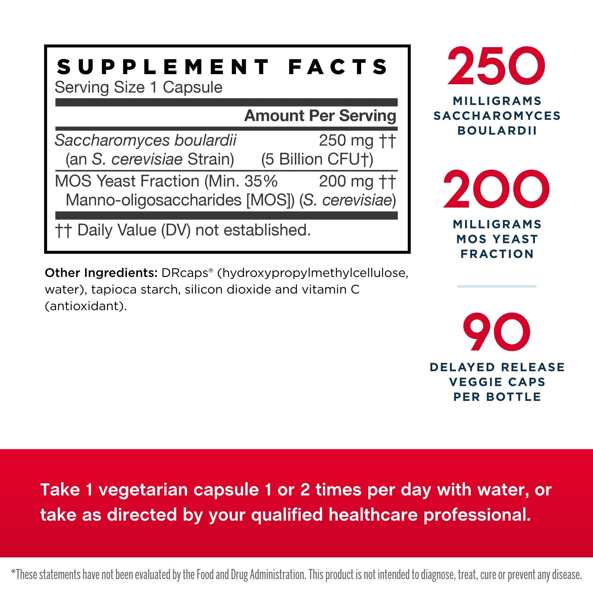 Jarrow Formulas Saccharomyces Boulardii + MOS – 5 Billion CFU per Serving, 90 Delayed-Release Veggie Caps, 2-Pack Probiotic + Prebiotic