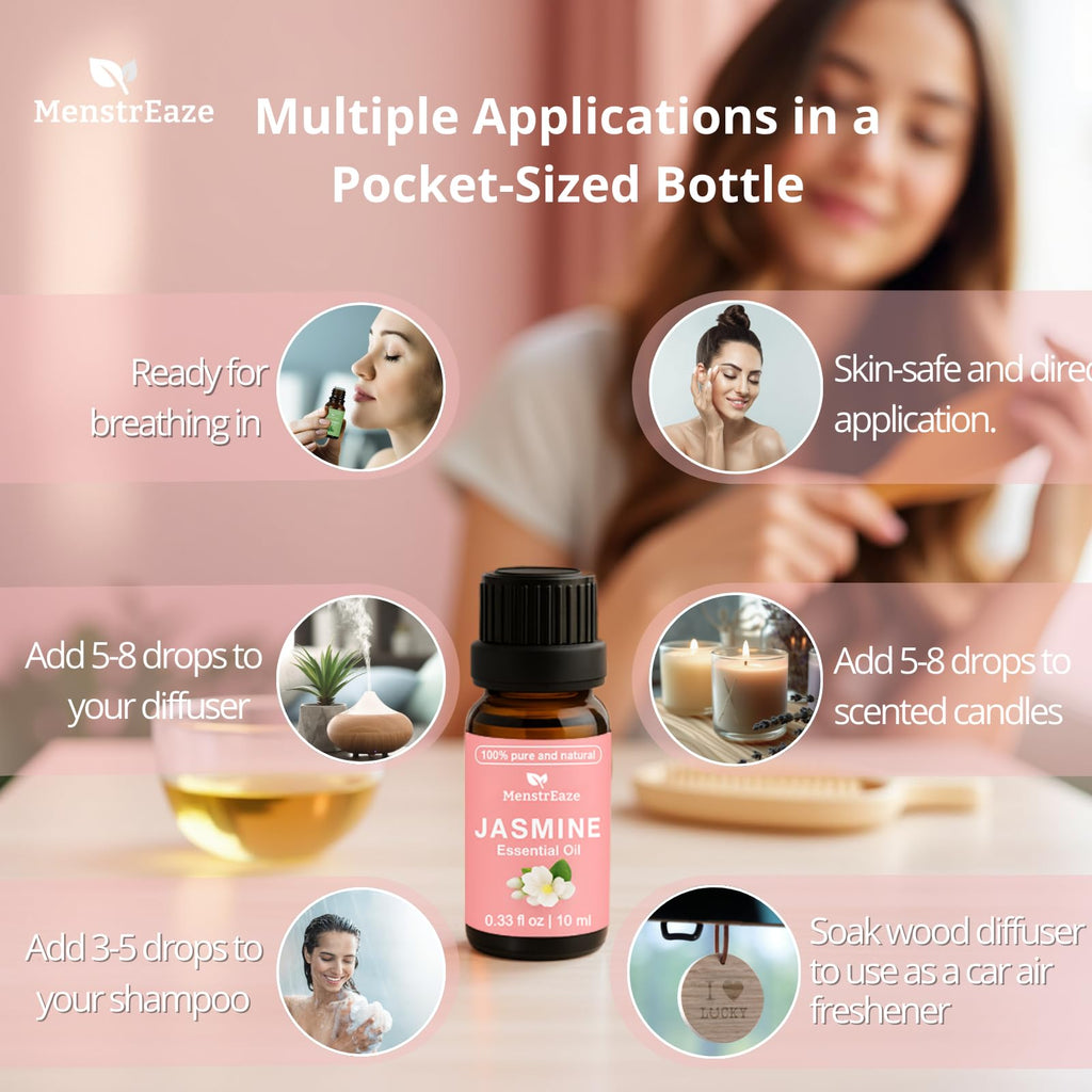 Skin Safe Jasmine Essential Oil – 100% Pure & Natural, 10ml (Therapeutic Grade) for Diffusers