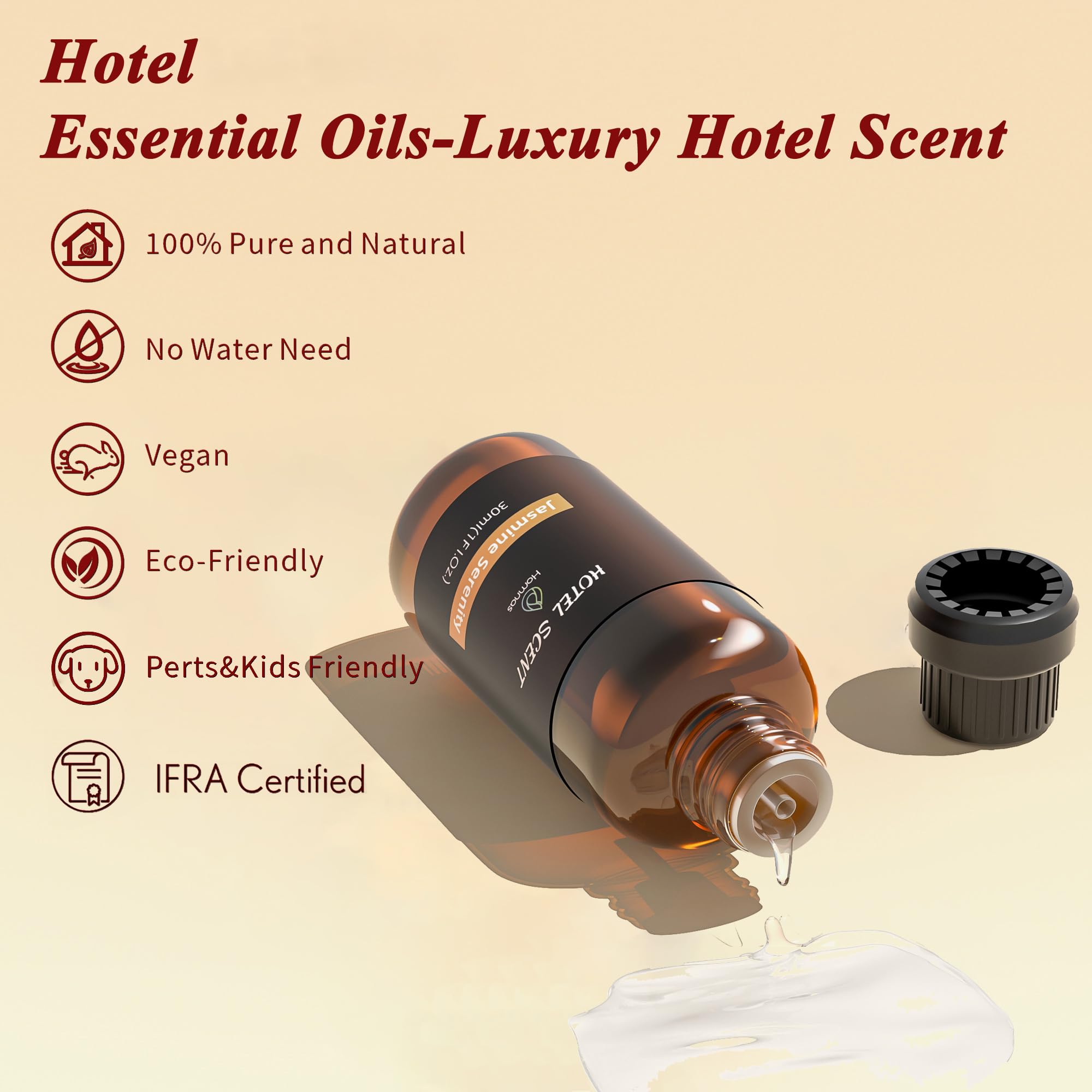 Jasmine Serenity Essential Oil – Hotel Diffuser Oil (30ML) in Jasmine & Orange Flower | Aromatherapy