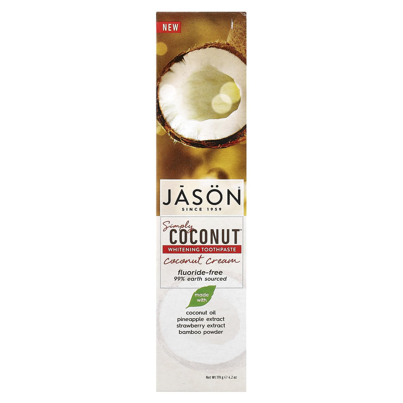 Jason Simply Coconut Whitening Toothpaste - Coconut Cream (4.2 oz)