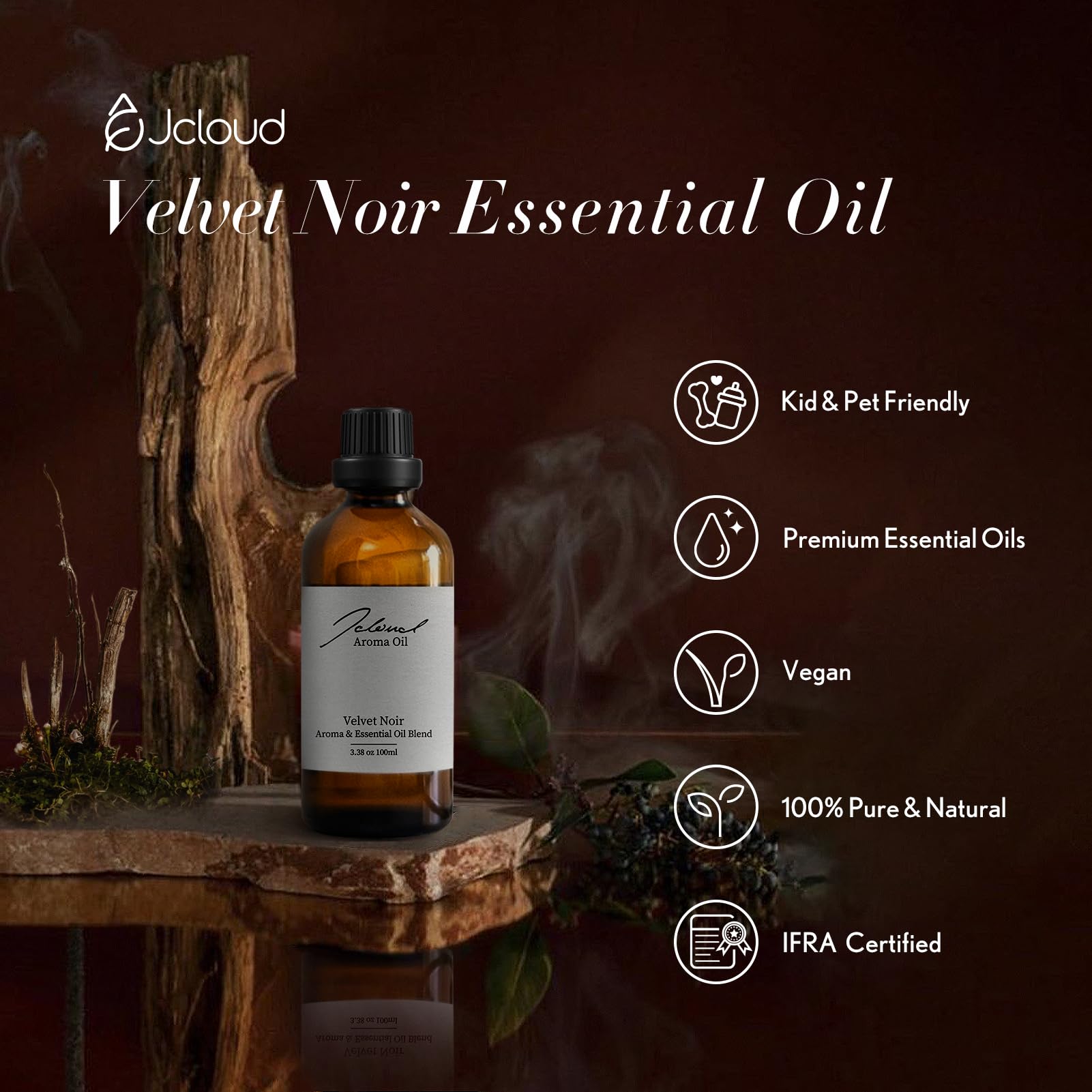 JCLOUD Velvet Noir Essential Oil for Scent Air Machine | Luxury Diffuser Oil 100mL