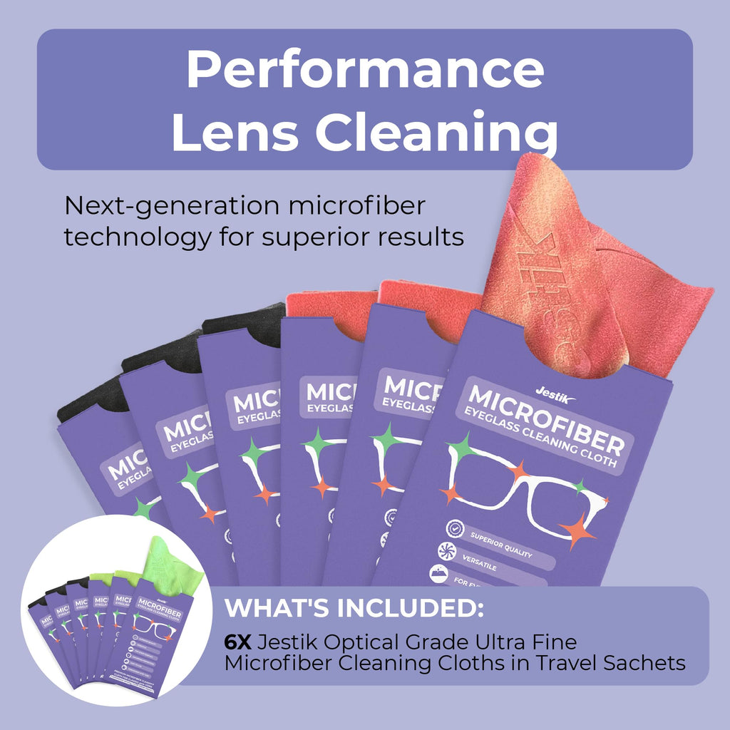 Jestik Microfiber Cleaning Cloths – Lens & Screen Wipes (6-Pack, Black/Olive)