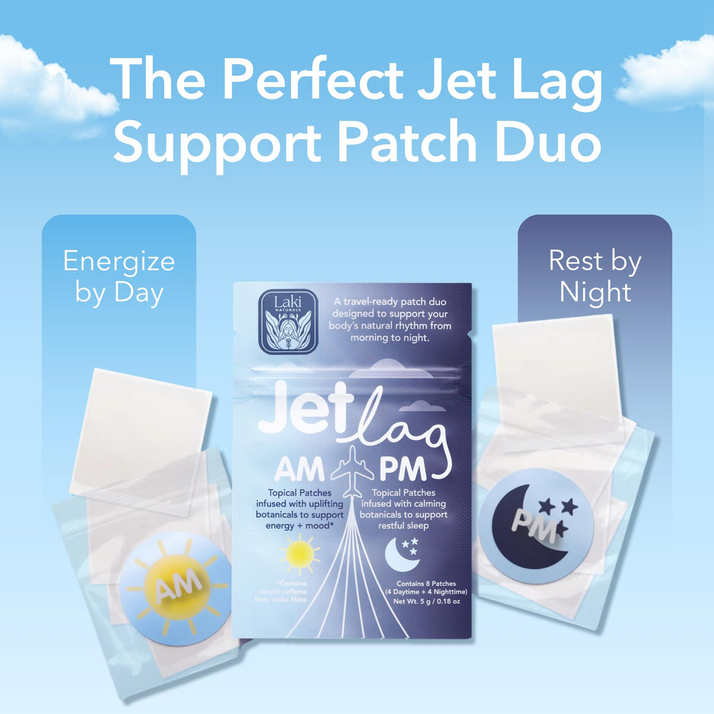 Jet Lag AM & PM Travel Patches – Natural Energy, Focus & Restful Sleep (8 Topical Patches)