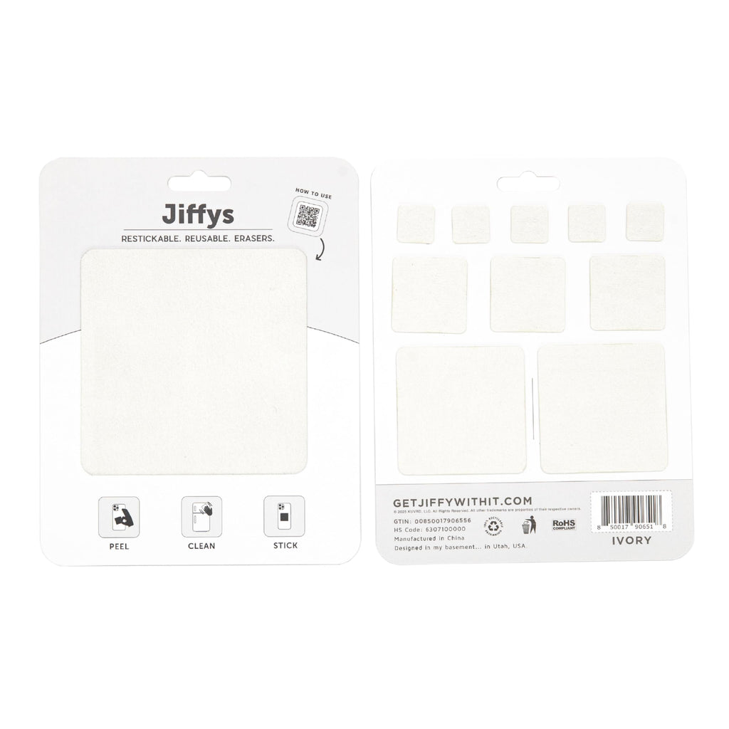 Jiffys Restickable Cleaning Pads – Reusable & Washable Multi-Surface Cleaner for Home & Kitchen, Ivory